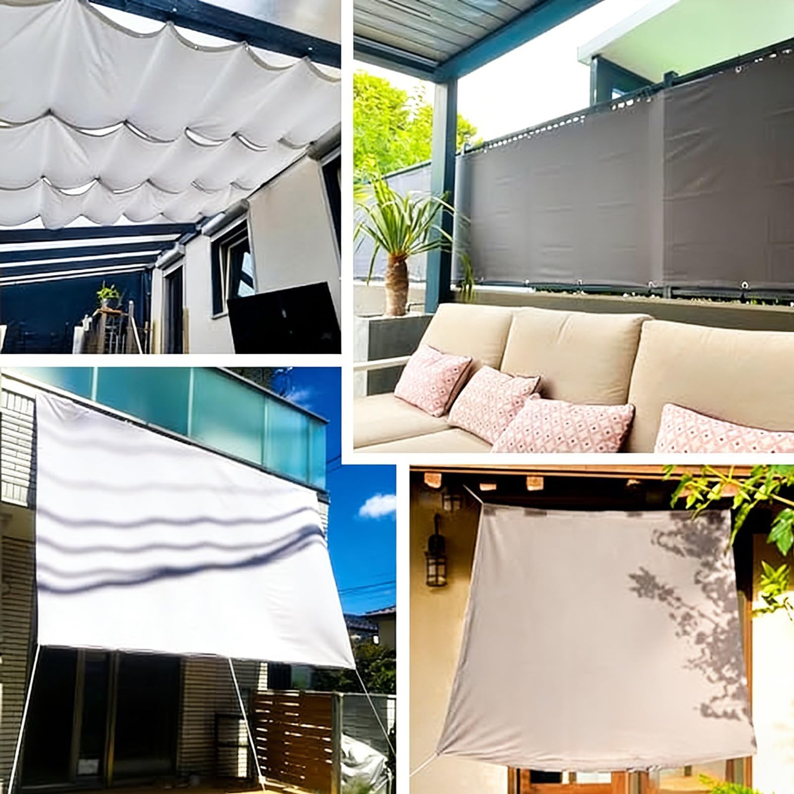 Wasserdicht Sonnensegel 2.4x3.8M Rechteckig Sonnenschutz Terrasse, UV-Schutz Wetterfest 100% Polyester Schattierungsnetz mit Ösen und Seil für Pergola Garten Terrasse Balkon - Grün