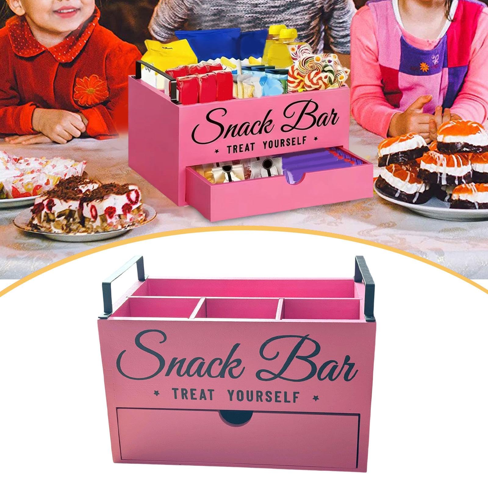 Spazioso Contenitore in Legno per Snack, Ideale per Un Angolo Caffè.