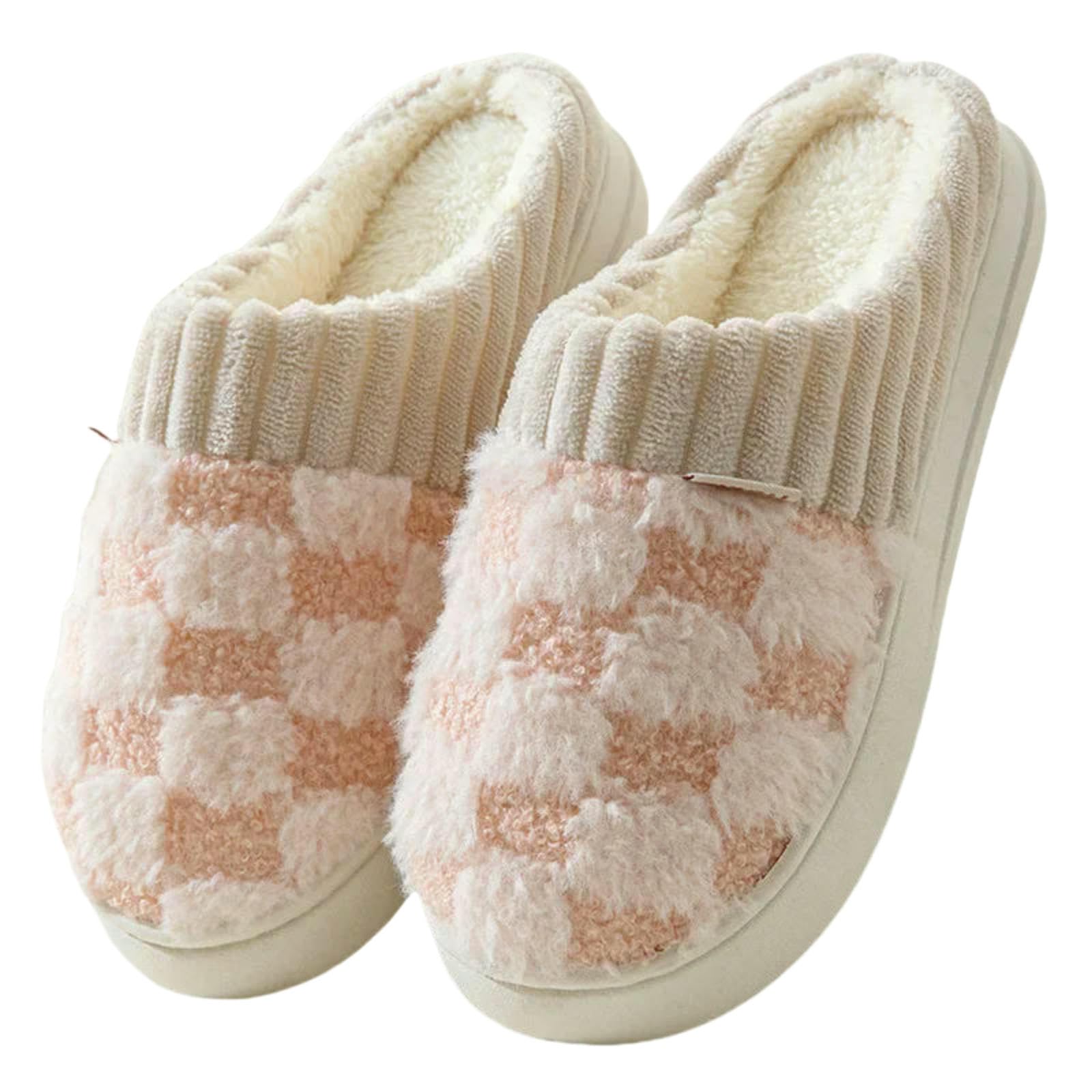 Pantofole di Cotone Coppia Inverno Toe Avvolgere Caldo Plaid Spessore Soffice Suola Scivoli Uomini Donne al Coperto Pavimento Piatto Casa Scarpe Antiscivolo-verde-36-37