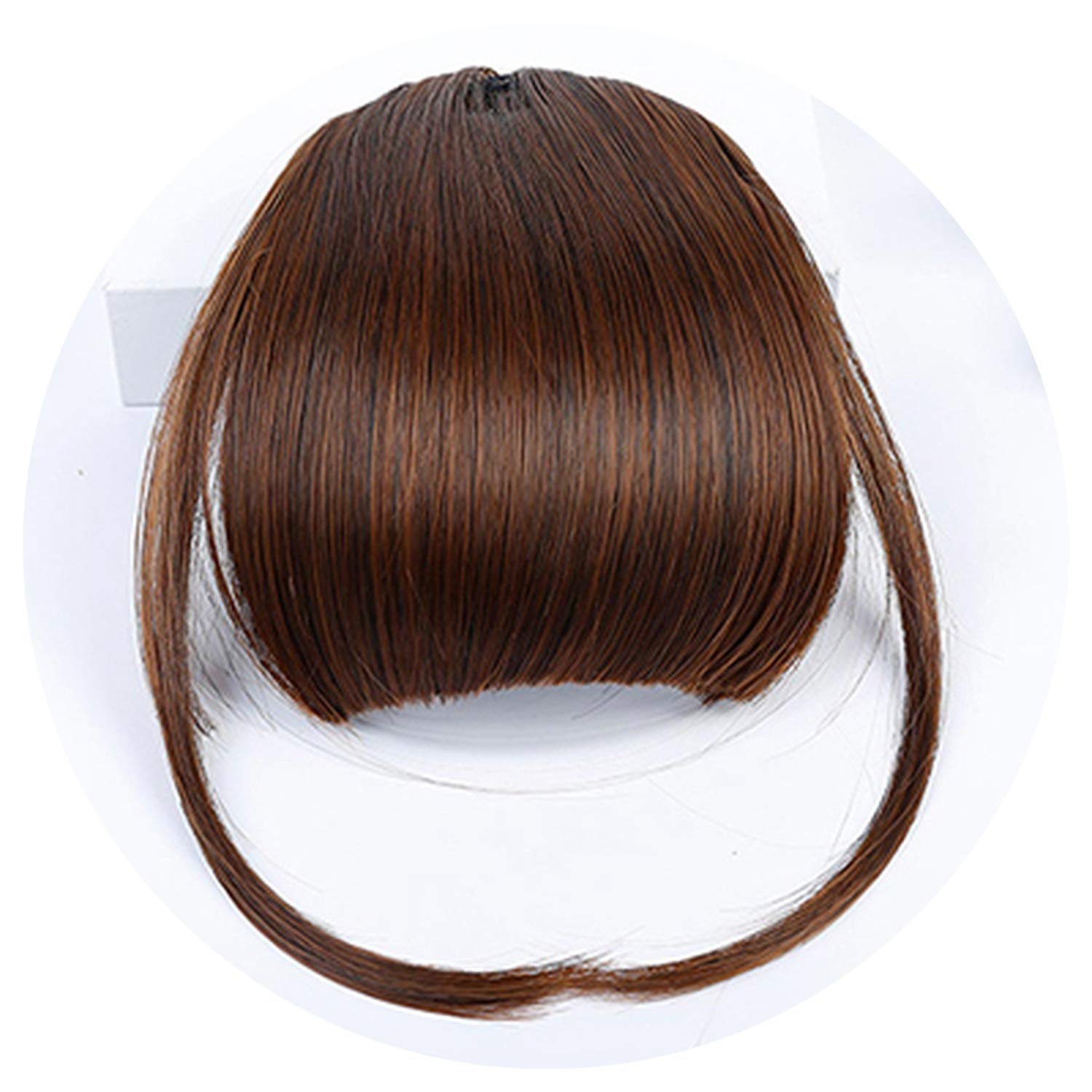 AOSI WIG Clip-In Bang Extension Blonde Hairpiece Bangs fringe Clip in Hair Extensions One Piece Straight Hairpiece Accessories,#4,6inches
