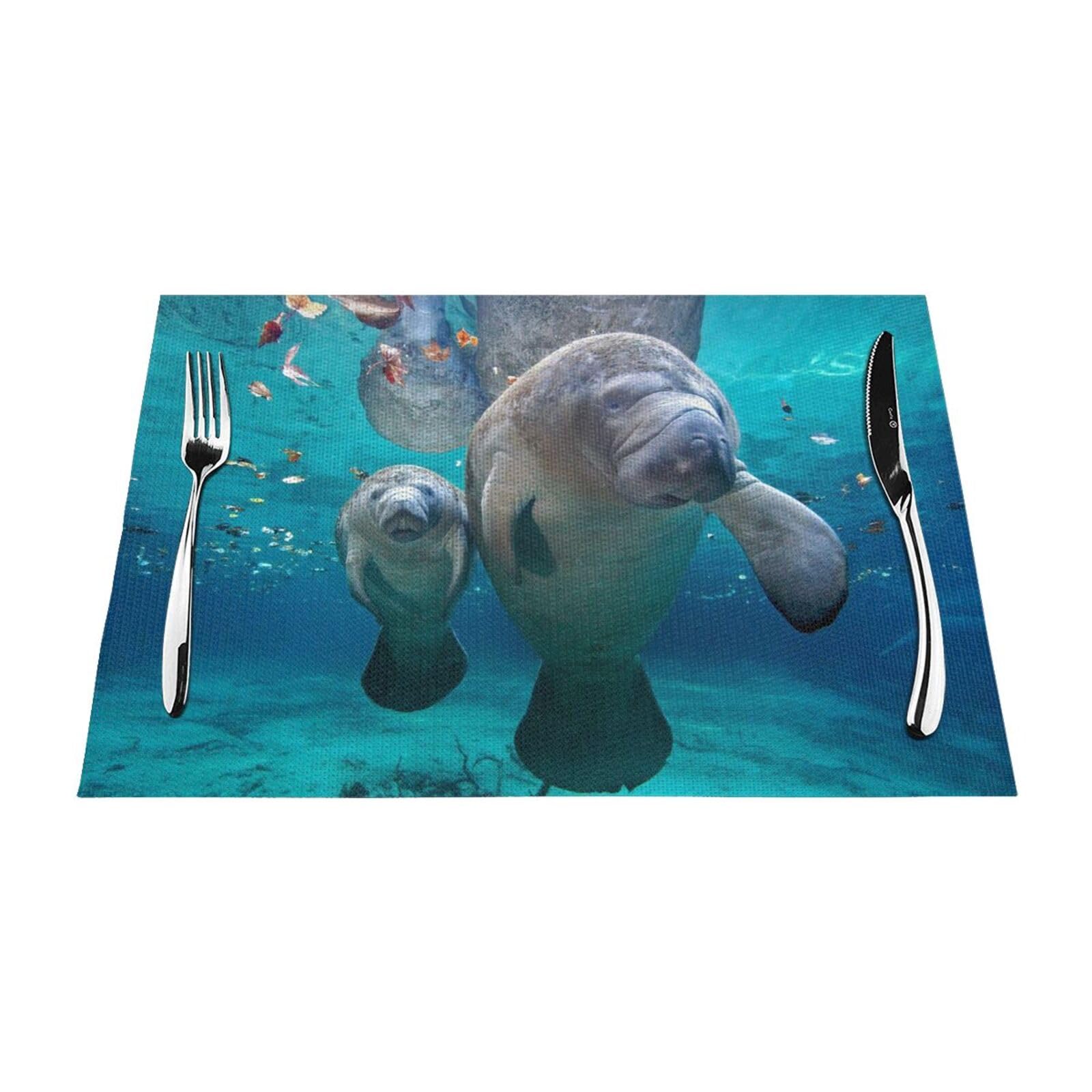 Set de table loutre de mer lavable PVC thermorésistant 30x45