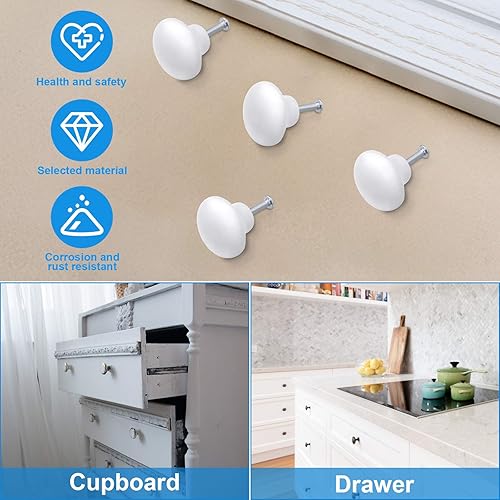 Miniatura 3 de VORCOOL 5pcs Perillas de puerta de cerámica Perillas de cajón Tiradores Tiradores de Tirador de cerámica Durable Cerámica Armar