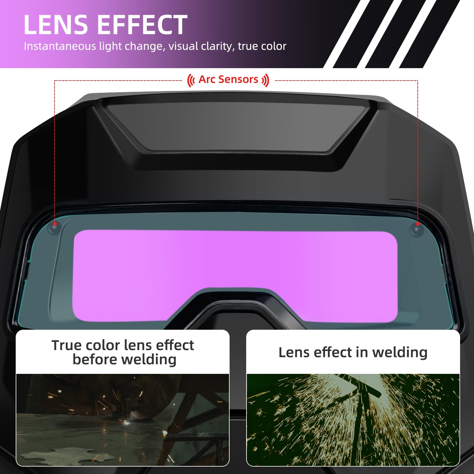 Lunettes de soudage à obscurcissement automatique - Lunettes de protection des yeux pour le soudage, le meulage et la coupe - Large teinte 4/5-9/9-13 - Lunettes de sécurité pour homme