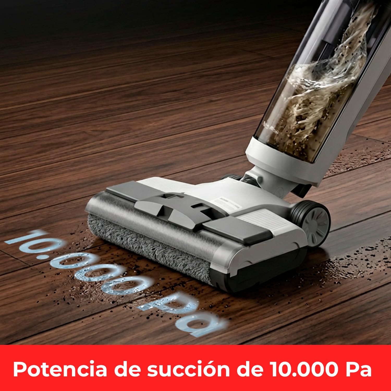 Aspiradora sin Cable 2 en 1 Aspira y Friega, Aspirador Escoba Inalámbrico para Hogar, Limpieza Rápida en Seco y Húmedo, 30 min Autonomía, Depósito Agua Separado, FAGOR Ares Vortex Duo