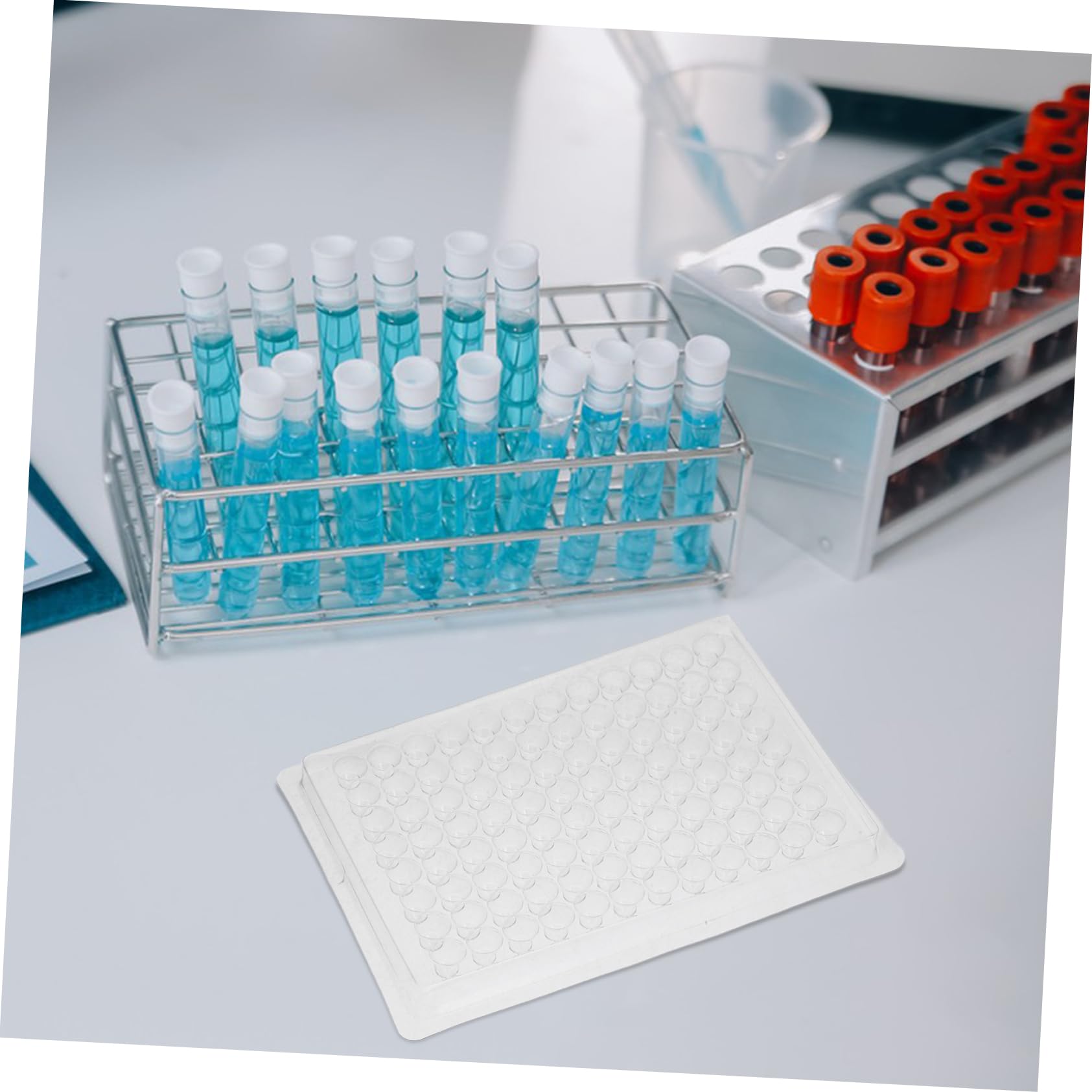 Gatuida Piastra per Coltura Tissutale 96 Pozzi in Pvc Monouso 100 Pezzi Resistente e Facile da Usare per Laboratorio Biologico