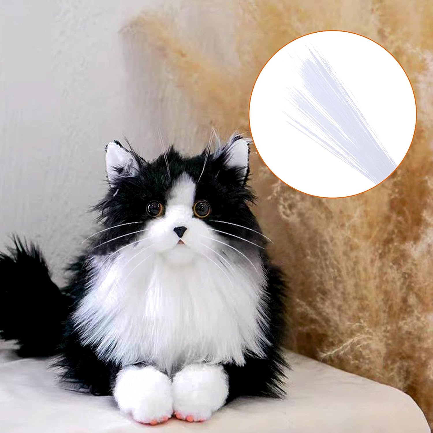 SoeKoa 250pcs Simulated Animal Whiskers for Crafts Needle Felting, Craft Animal Whiskers 3 Inches, Suitable for Muppet Whiskers (White)