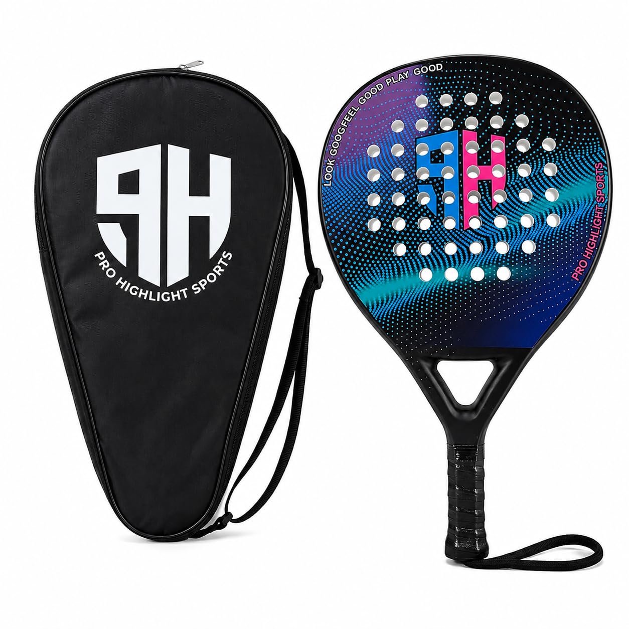 Racchetta da paddle in 100% fibra di carbonio, racchetta da paddle professionale per adulti, leggera e resistente, ultra morbida in schiuma EVA, perfetta per principianti e