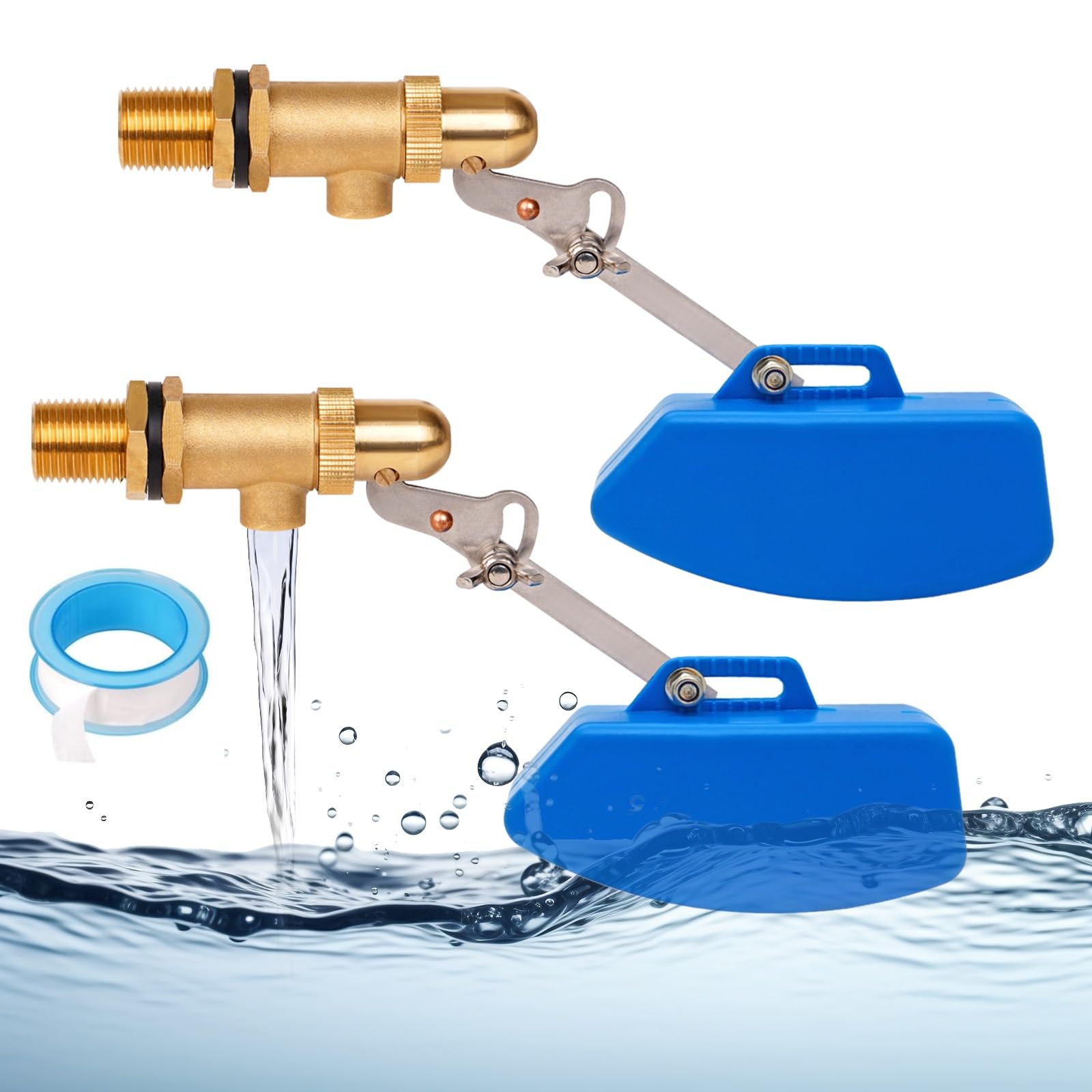 2 Valvole A Galleggiante In Ottone 1/2'' - Automatiche Per Acqua - Per Serbatoi, Abbeveratoi E Vasche - Foto 8