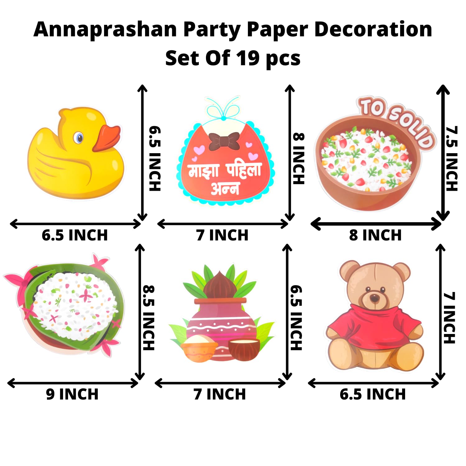 Annaprashan Decoration Set - 19pcs Marathi Ceremony Banner -4 Annaprashan Decoration Set - 19pcs Marathi Ceremony Banner -4