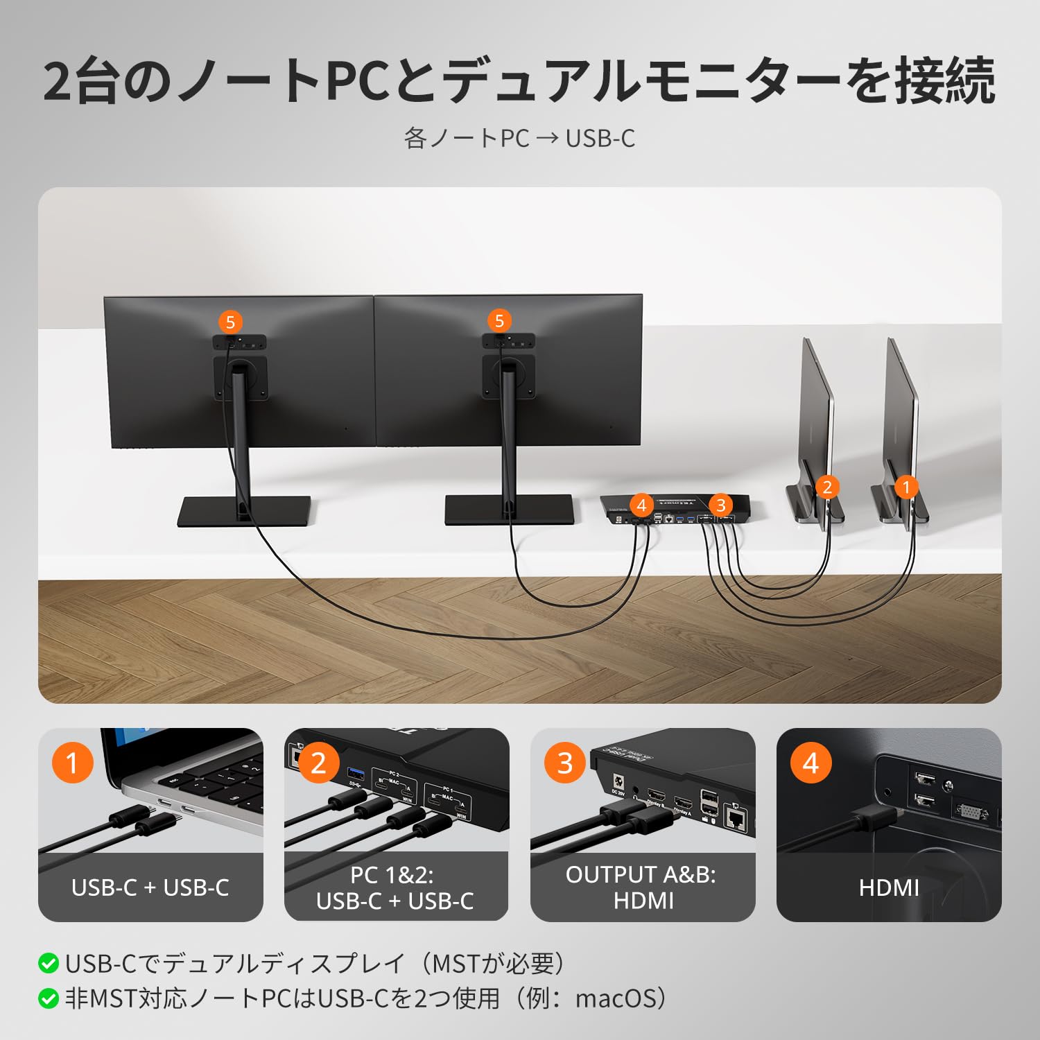 TESmart KVM ノートPC2台 デュアルモニター TESmart KVM ノートPC2台 デュアルモニター Amazon.co.jp
