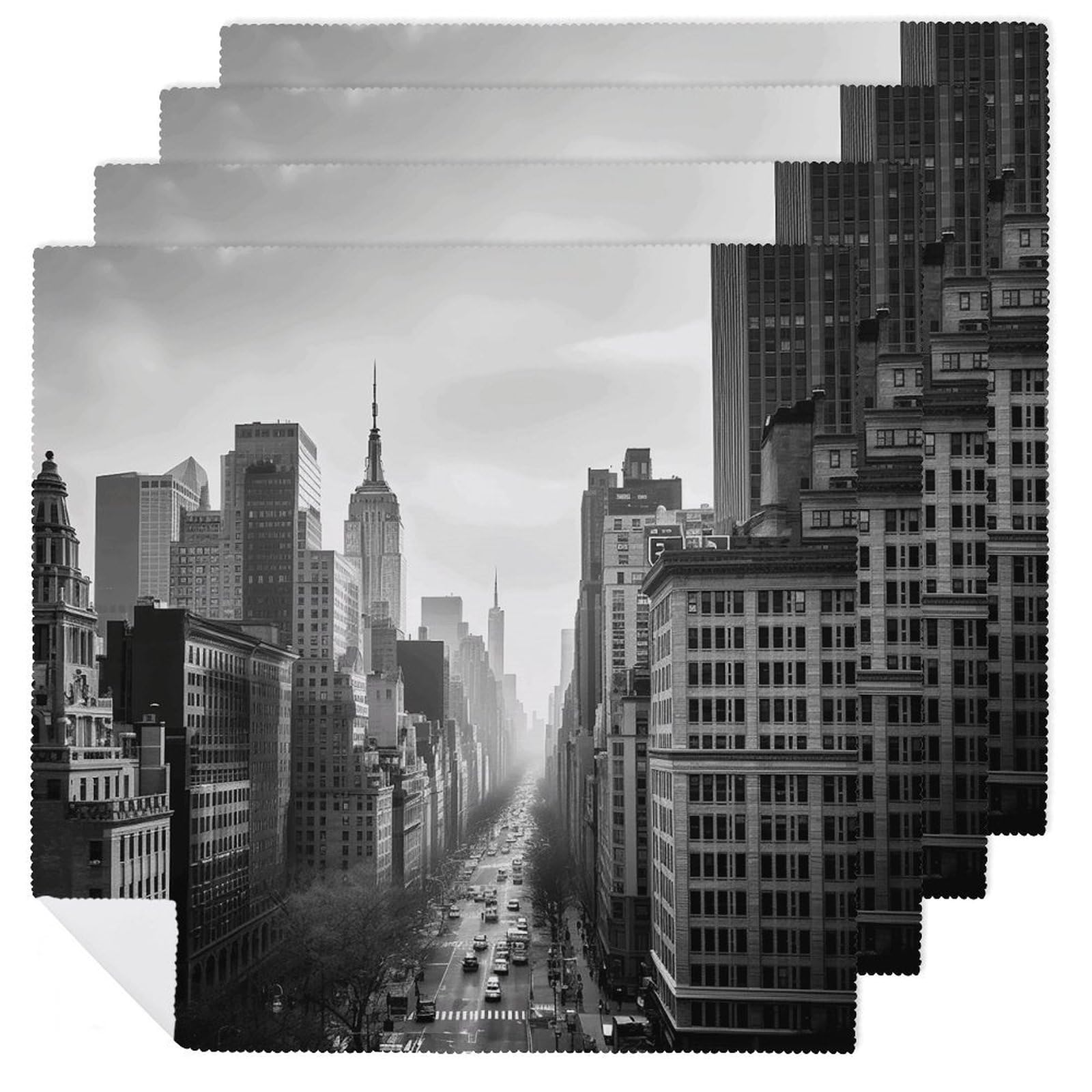 Serviettes de table lavables pour en finir avec le jetable motif New York x6