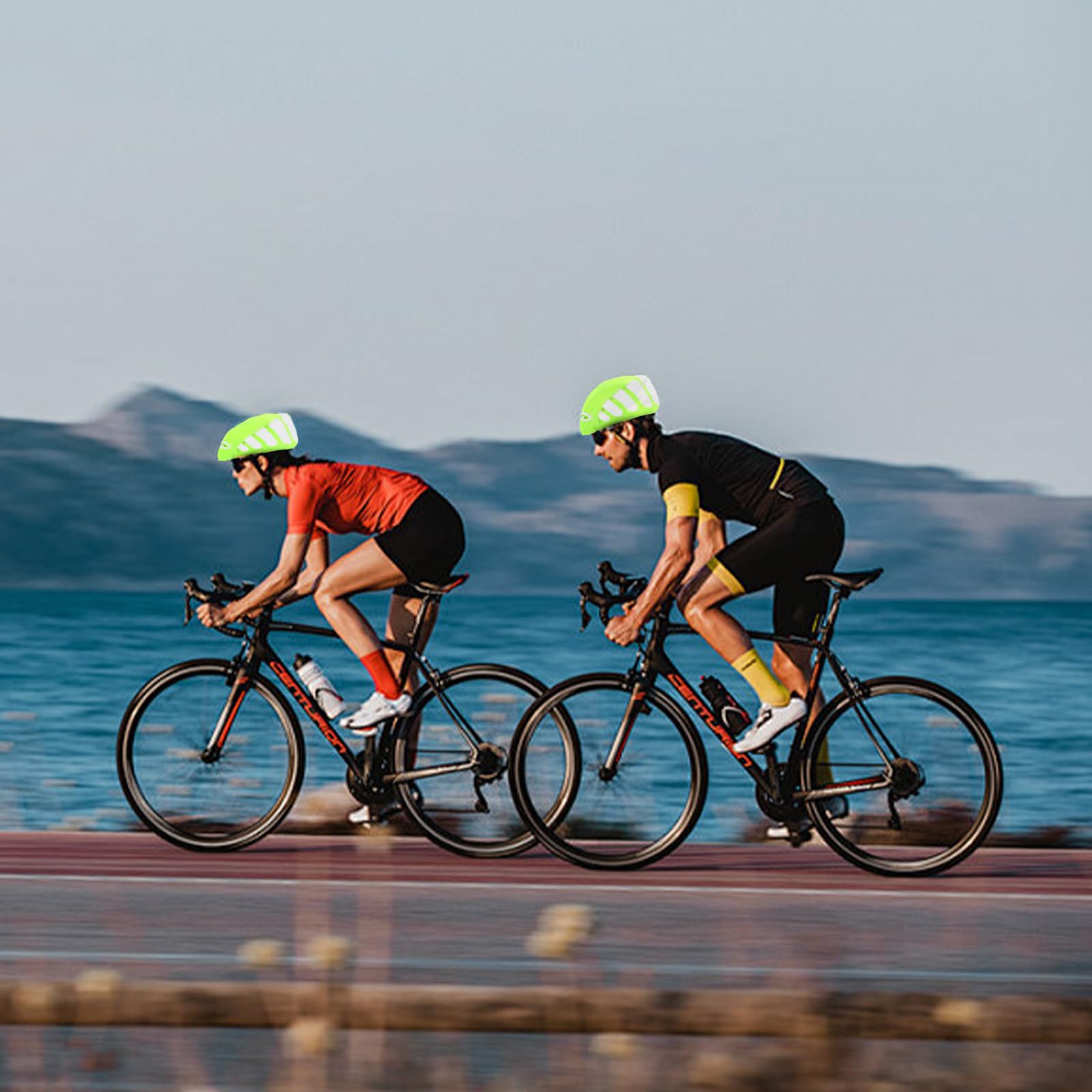 VMUTGA 2 sztuki pokrowiec przeciwdeszczowy na kask rowerowy, wodoodporny pokrowiec na kask, odblaskowa osłona przeciwdeszczowa na kask rowerowy, z torbą do przechowywania, uniwersalna osłona