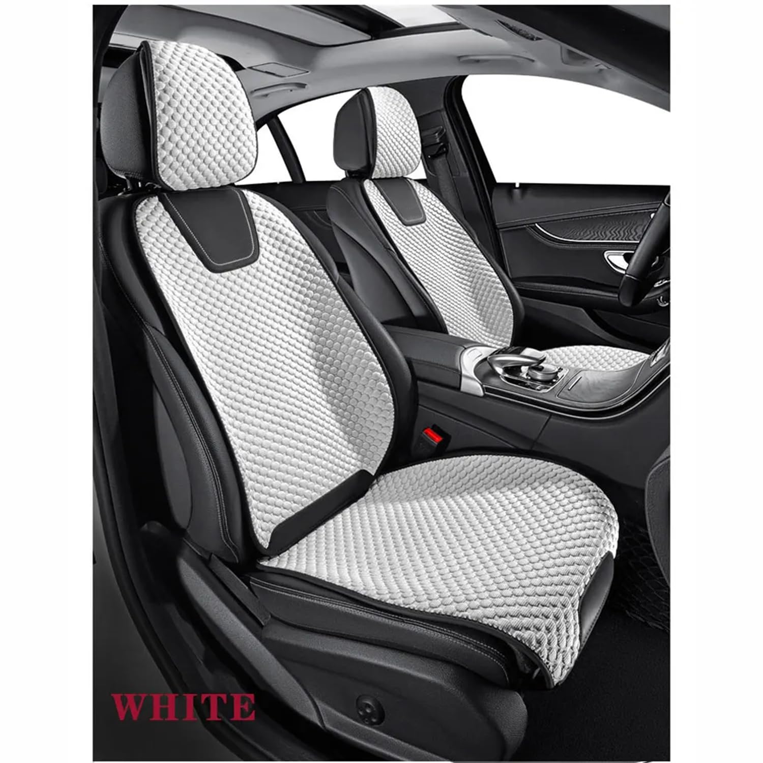 Juego Completo de Fundas para Asientos de Coche para Dacia Sandero Stepway 3.Gen 2.Gen 2012 2013 2014 2015 2016-2025,fría,Transpirable para el Verano.,A-White