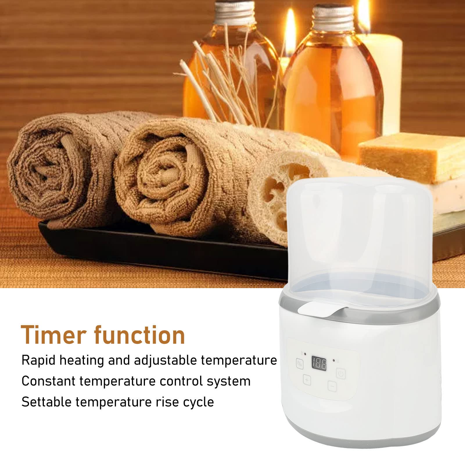 Scaldaolio Massaggio 4 in 1, Riscaldatore per Lozione per la Casa per il Riscaldamento dei Massaggi della SPA del Salone, Riscaldatore per Lozione per la Crema per il Corpo, (Spina UE 220V)