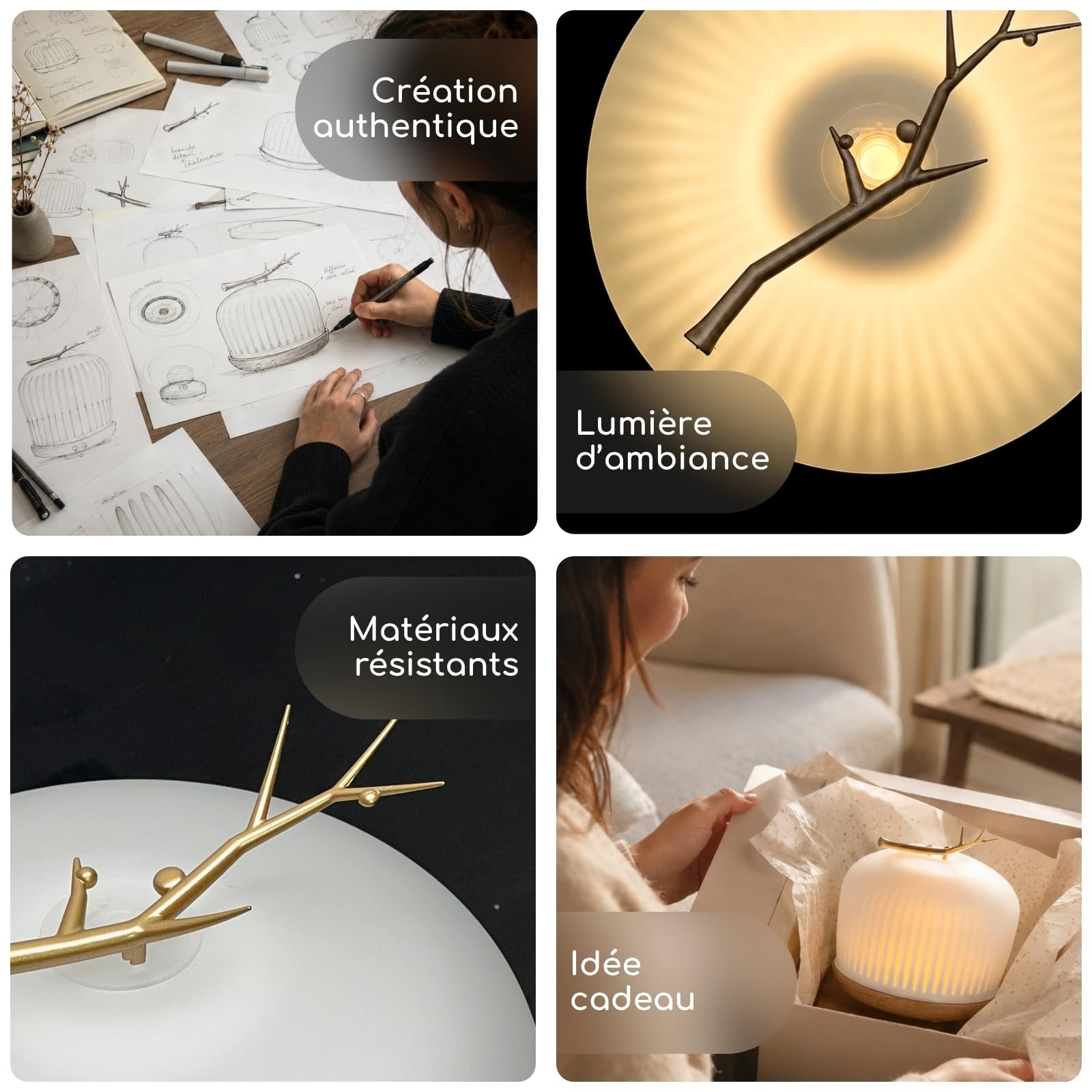 Zen’Arôme Diffuseur d’Huile Essentielle Origin – Diffuseur Ultrasonique Aromathérapie à Froid – Diffuseur Électrique pour Parfum Maison – Multifonction, Éclairage LED d’Ambiance, Silencieux et Chic