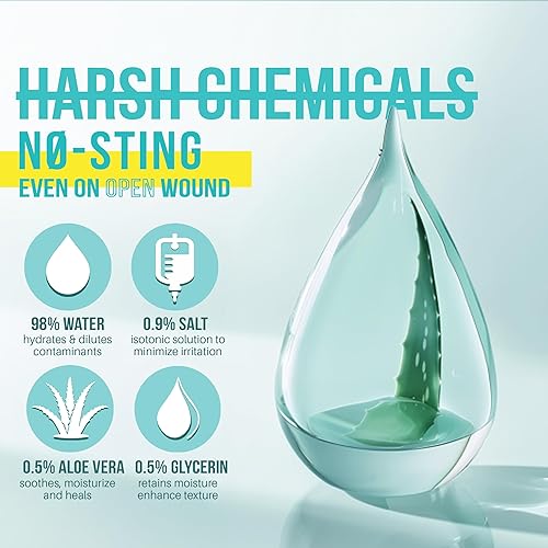 Miniatura 2 de Toallitas salinas  80 toallitas húmedas estériles formuladas para pieles sensibles  Cuidado posterior para nariz, piercings para bebés y niños