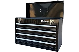 5 Draw Tool Box Chest Cabinet Organizer in Black with Ball Bearing...