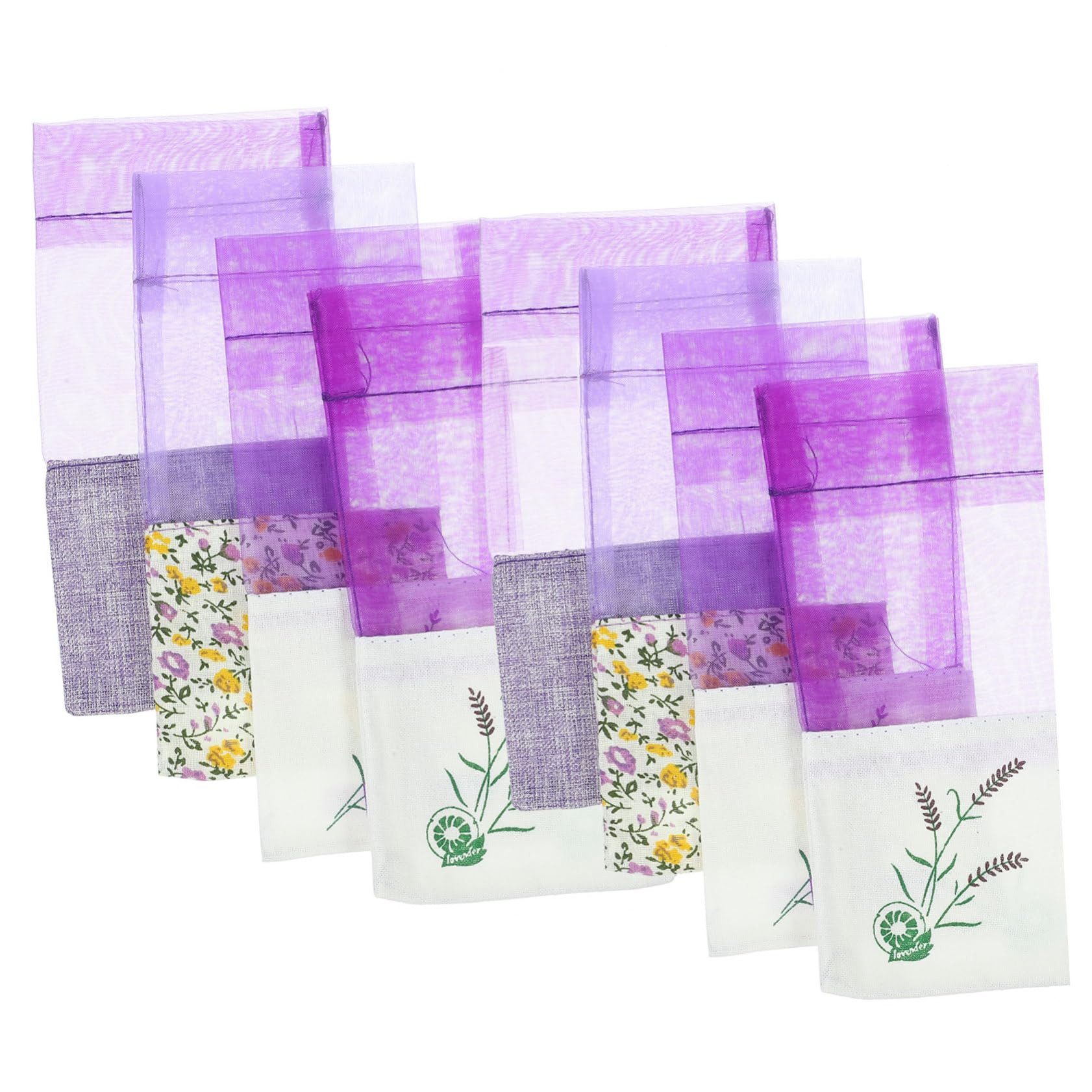 SOLUSTRE 72stücke Lavendelsäckchen Mit Floralen Mustern Leere Duftbeutel Organza Für Aromatherapie Hochzeiten Und Aufbewahrung Dunkelviolett Hellviolett Blumenmuster