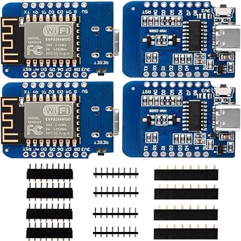 4 x 5V D1 ESP8266 Mini Board NodeMCU WiFi ESP8266-12F FT232 WLAN Type C Module 4MBit Flash Memory Type C