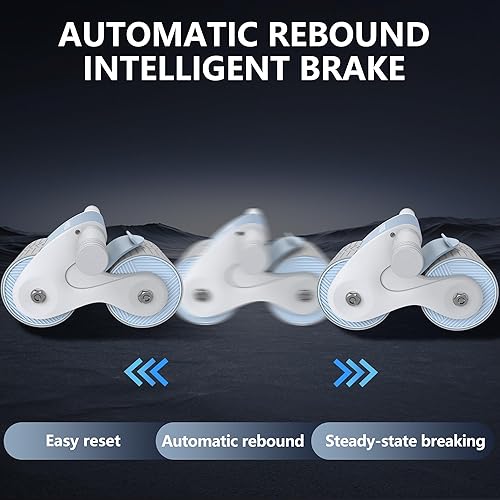 Miniatura 3 de Rueda de rodillo abdominal con rebote automático para gimnasio en casa, equipo de ejercicio abdominal resistente, incluye rodillera, perfecta para