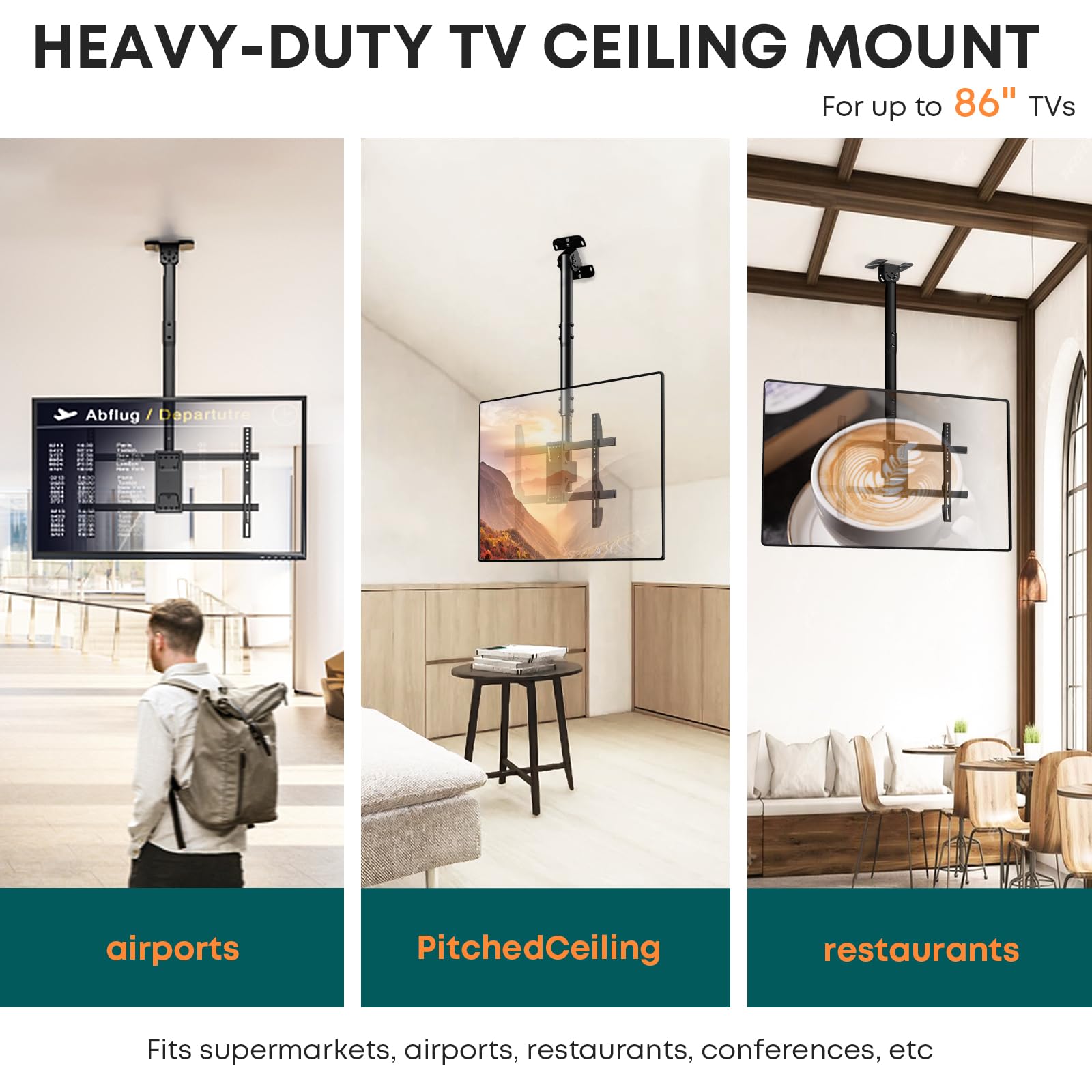 Mounting Solution TV 43-86 Pollici Adattabile Tilt - Dettaglio
