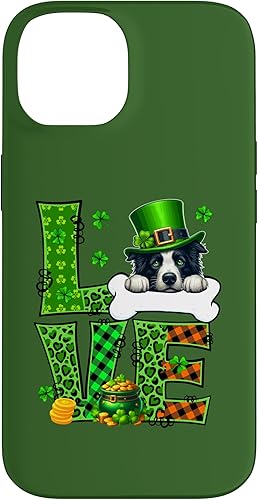 Miniatura 4 de Funda para iPhone XR LOVE Leopard Shamrocks Border Collie para el Día de San Patricio