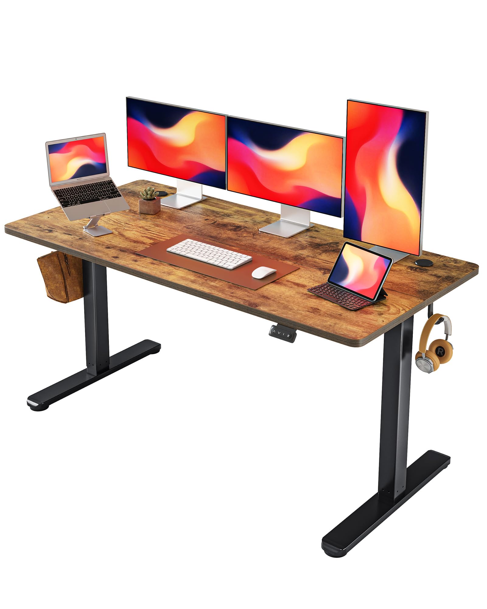 VEVOR Bureau-frame, in hoogte verstelbaar, elektrisch, 71,1-116,8 cm, bureau van massief staal, zwart, in hoogte verstelbaar, capaciteit 119,7 kg