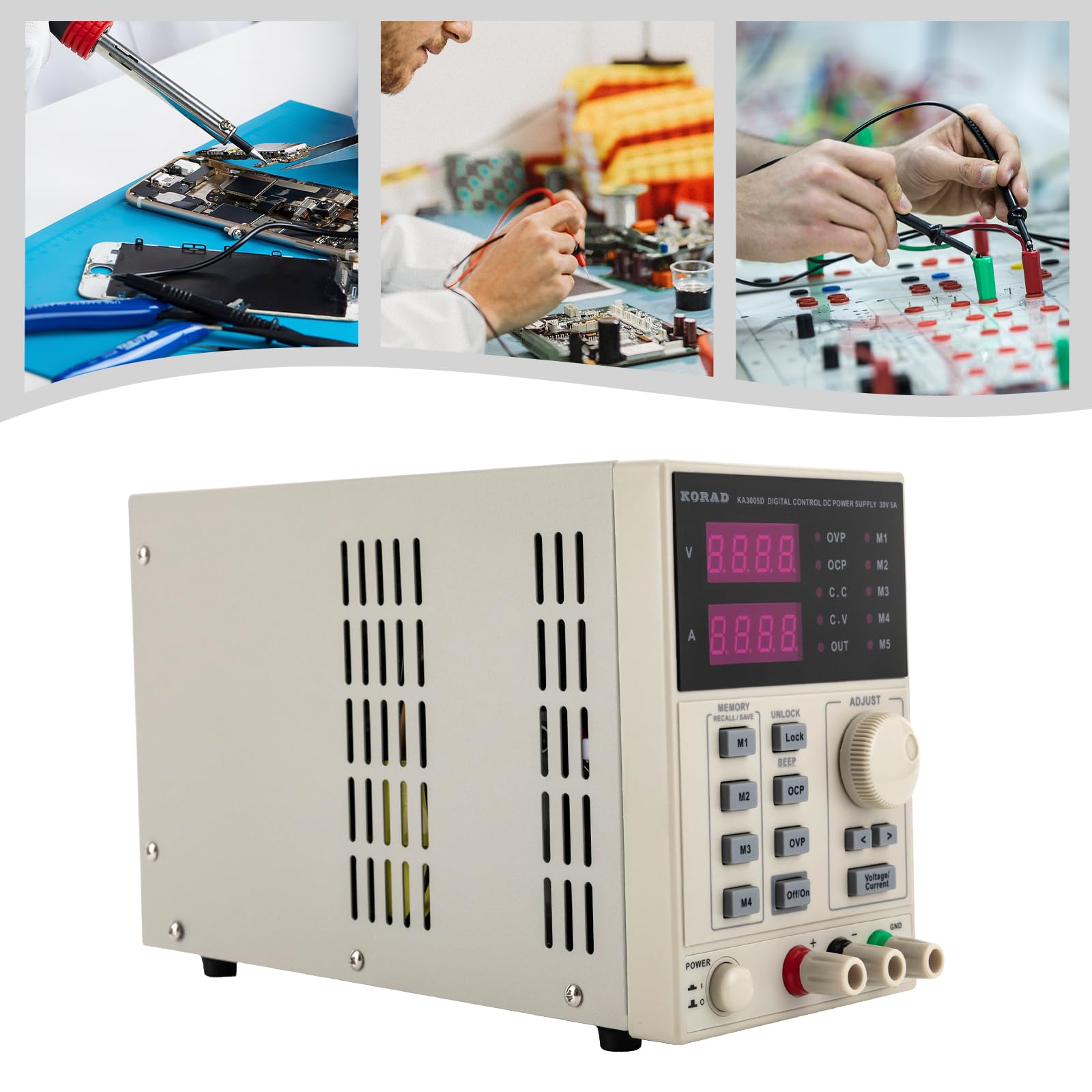 Fuente de alimentación de laboratorio, fuente de alimentación conmutada KA3005D, programable, 30 V/5 A, regulador de voltaje, fuente de alimentación CC para pruebas electrónicas