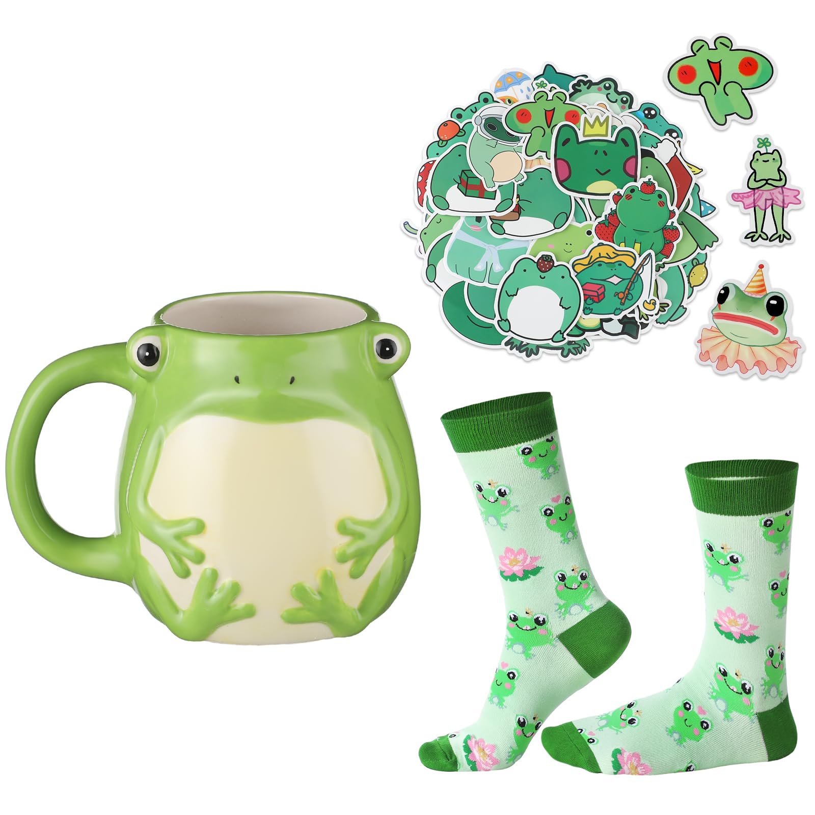 Amazon.com: Yaomiao Cute Frog Gifts Set, 450ml/15oz Frog Coffee Mug ...