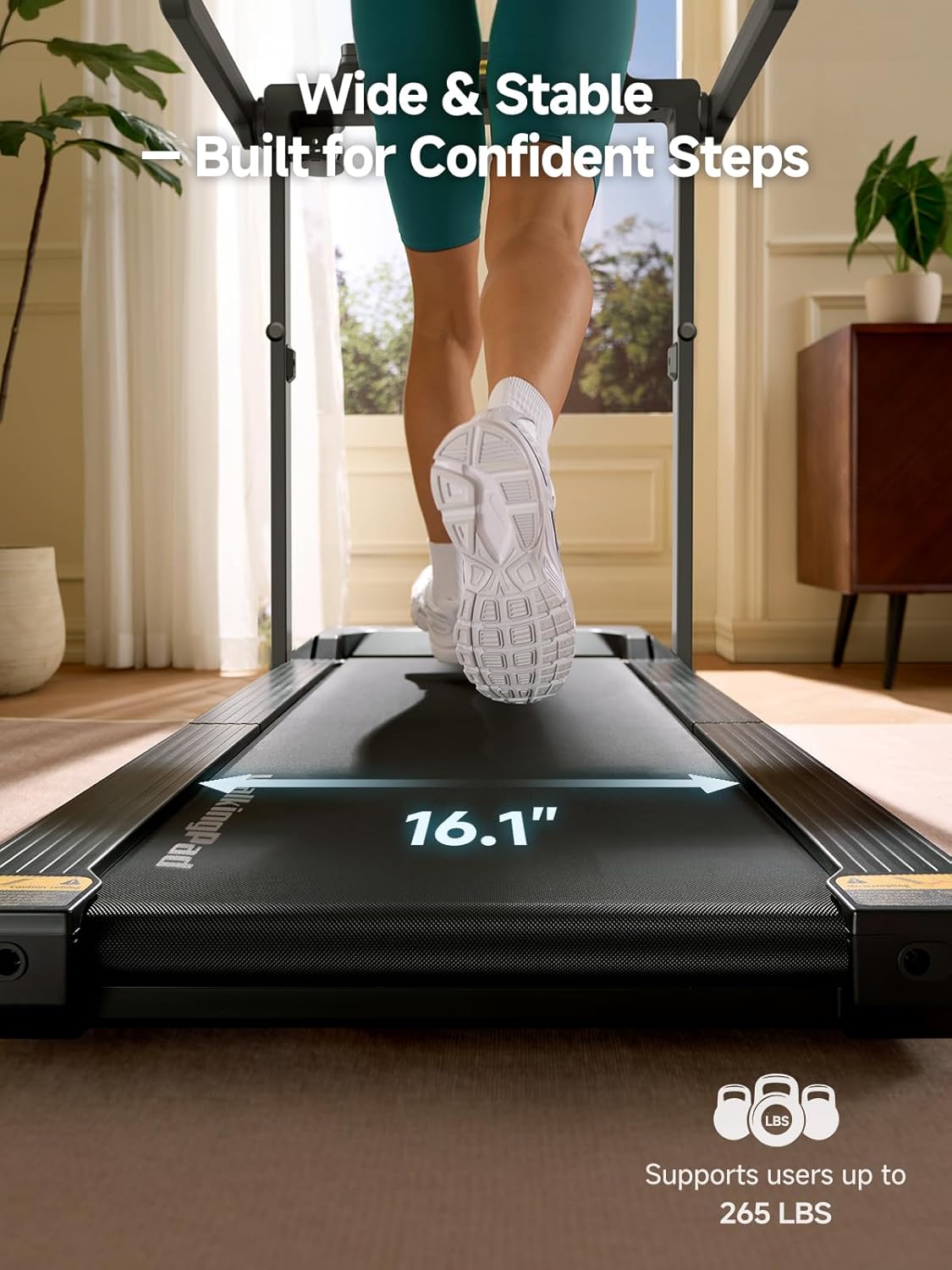 WALKINGPAD Folding Treadmills for Home, Smart Vertical Fold, LED Display with Adjustable Height Handles, No Assembly