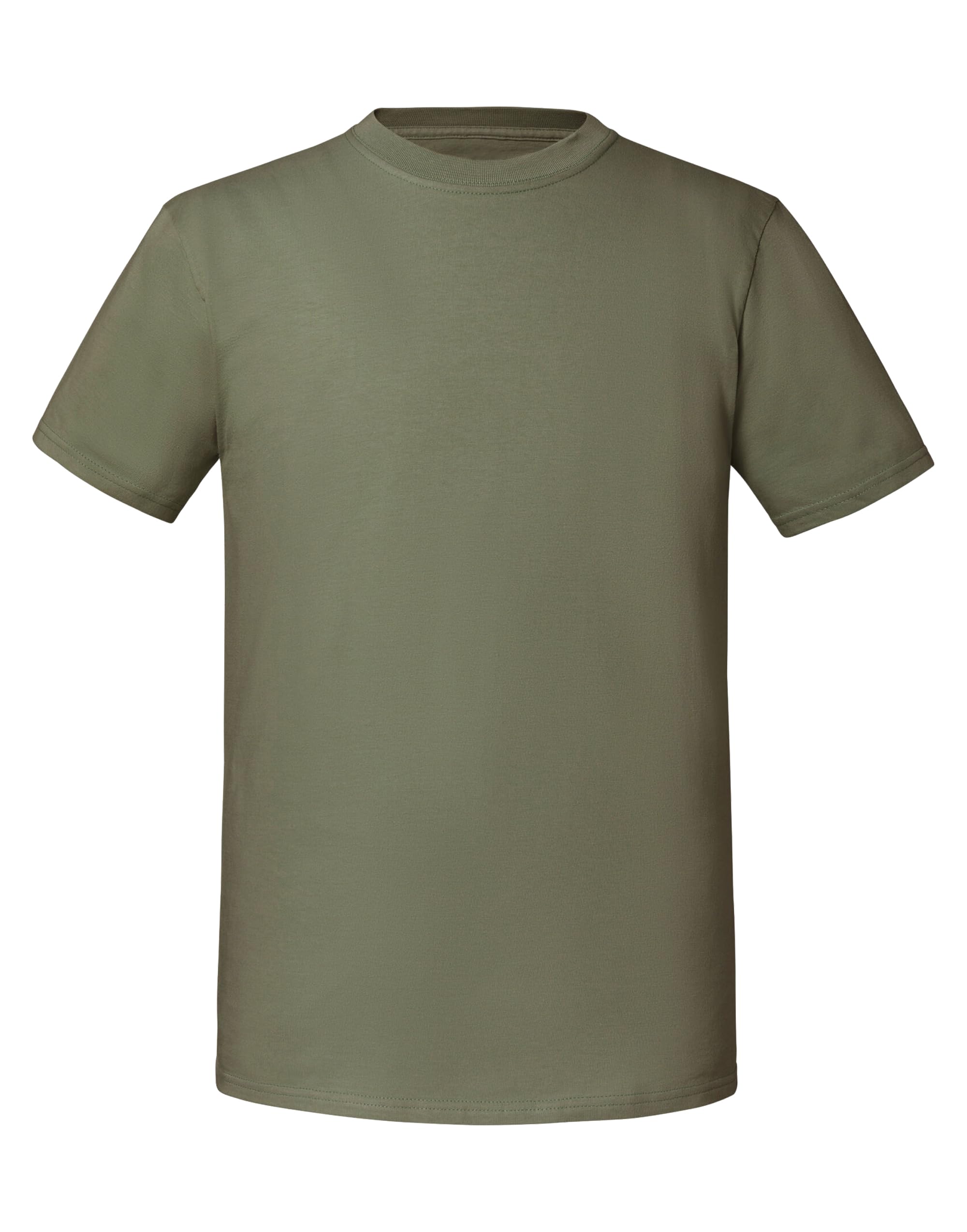 COOZO Men's Classic Blank Ringspun Premium Crew Neck Short Sleeve T-Shirt - Classic Olive - L