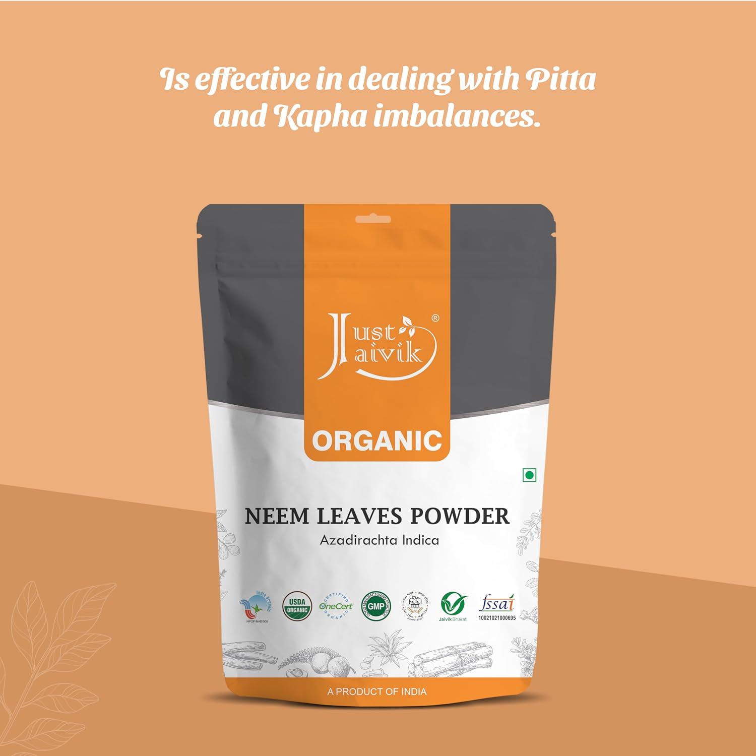Just Jaivik 100% Organic Neem Leaves Powder - USDA Certified Organic, 227 GMS / 1/2 LB Pound / 08 Oz - Azadirachta Indica - Promoting Healthy Hair and Clear Skin (an USDA... - Image 3