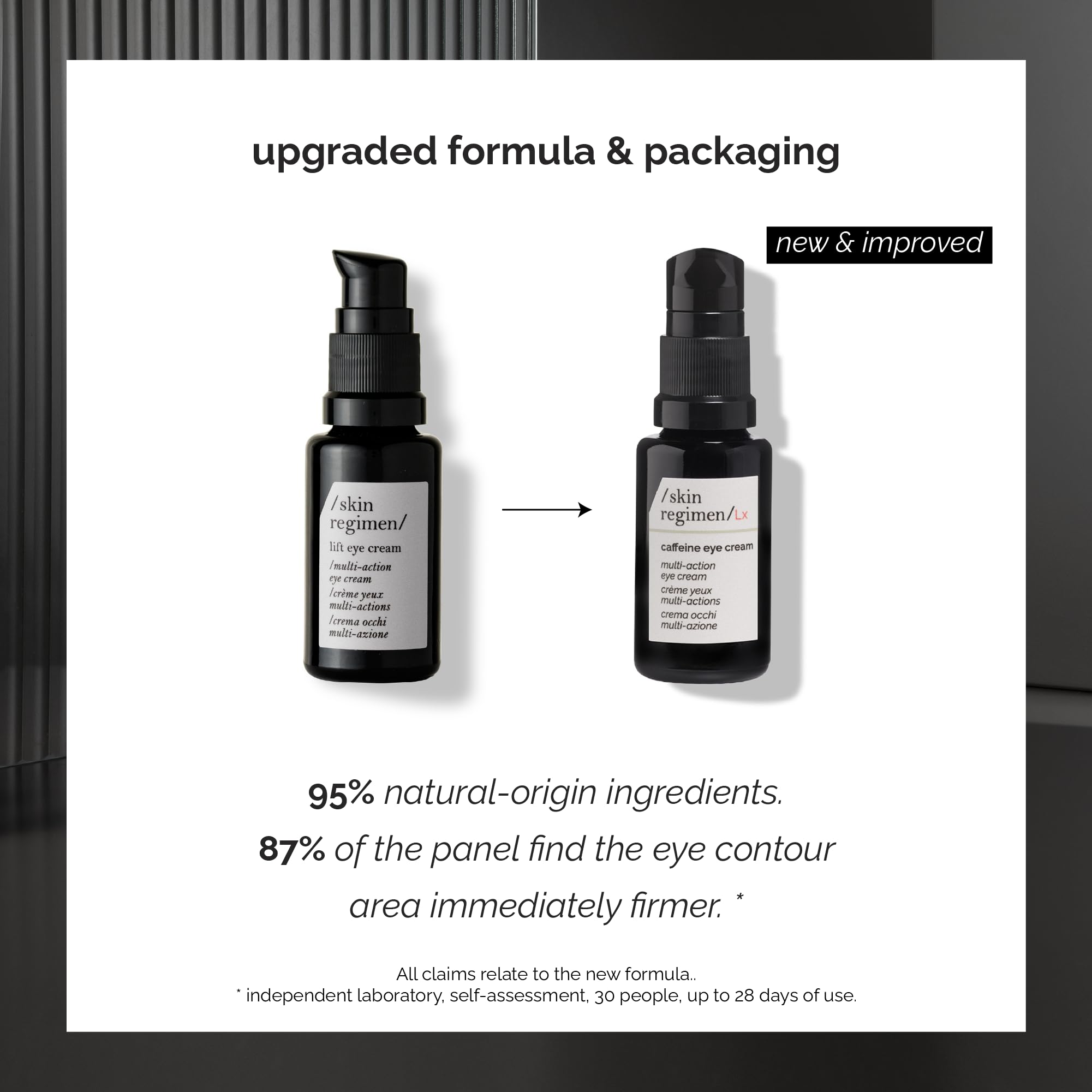 /skin regimen/Lx Caffeine Eye Cream, Multi-Action Contour Treatment, Reduces Puffiness, Dark Circles, Brightens, Longevity Complex™, Caffeine, Clean Beauty, Vegan, All Skin Types, 0.51 Fl Oz