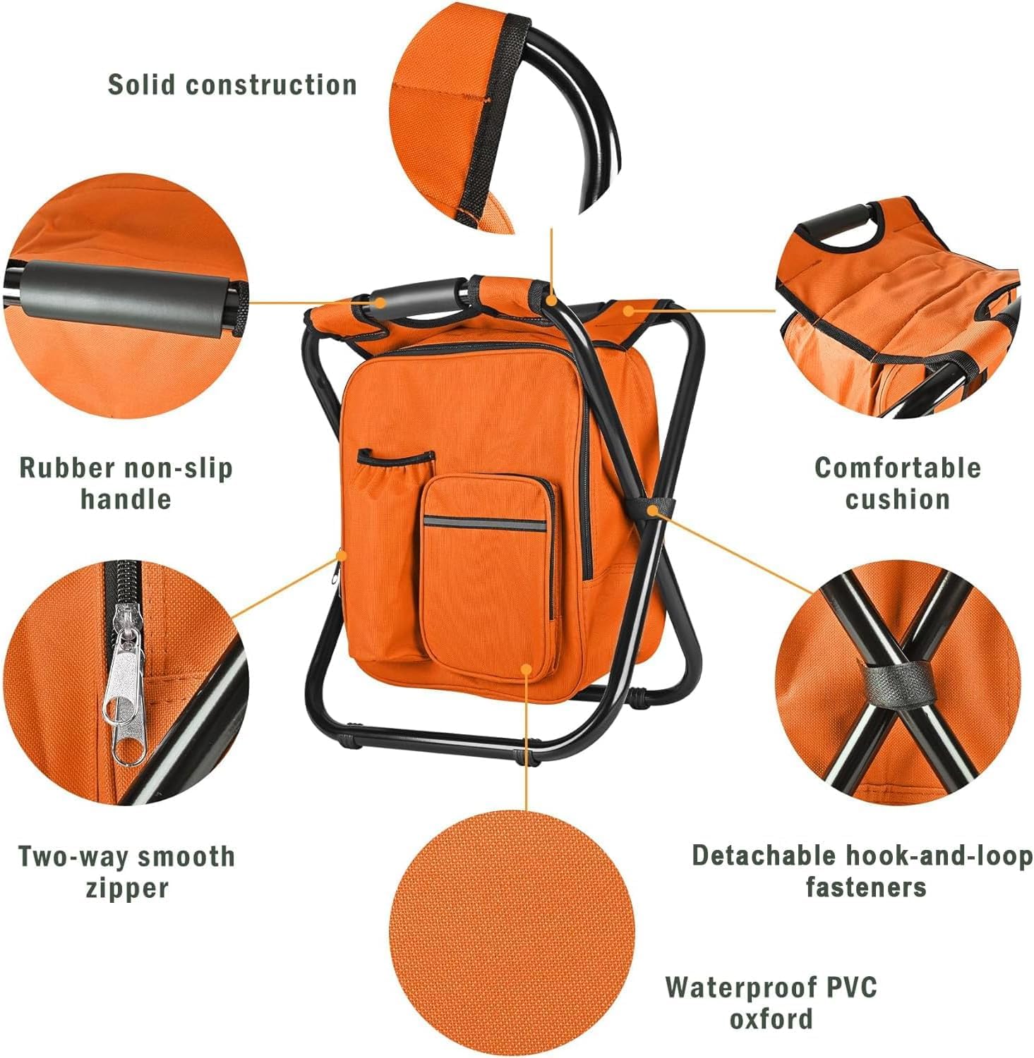 Amazon.com: Kikerike Backpack Stool Cooler Chair Heavy Duty 300