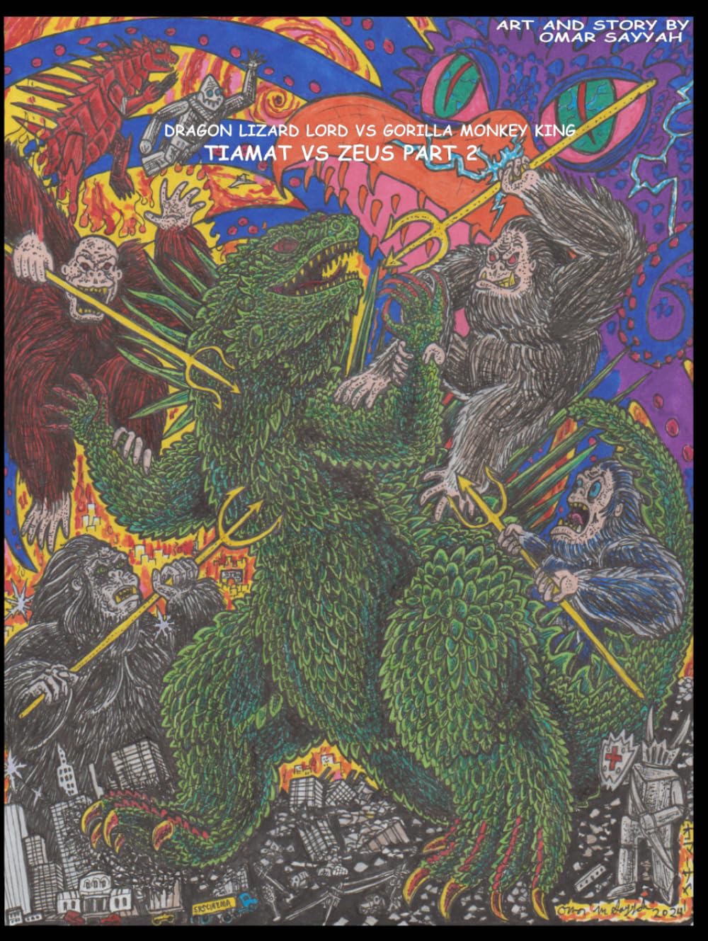 Dragon Lizard Lord vs Gorilla Monkey King: Tiamat vs Zeus part 2