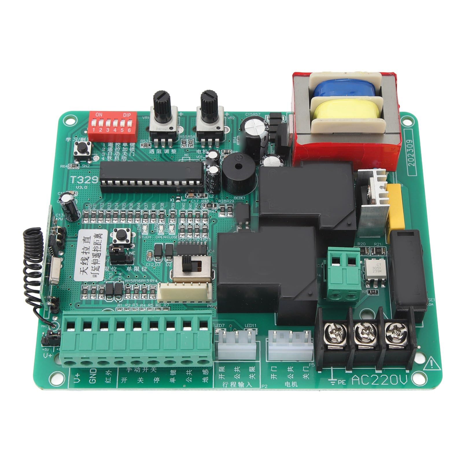 SIXRUN Scheda di Controllo Circuito Universale per Apriporta Scorrevole Scheda di Controllo Elettronica Principale per Motore Cancello Scorrevole Scheda di Controllo Apriporta