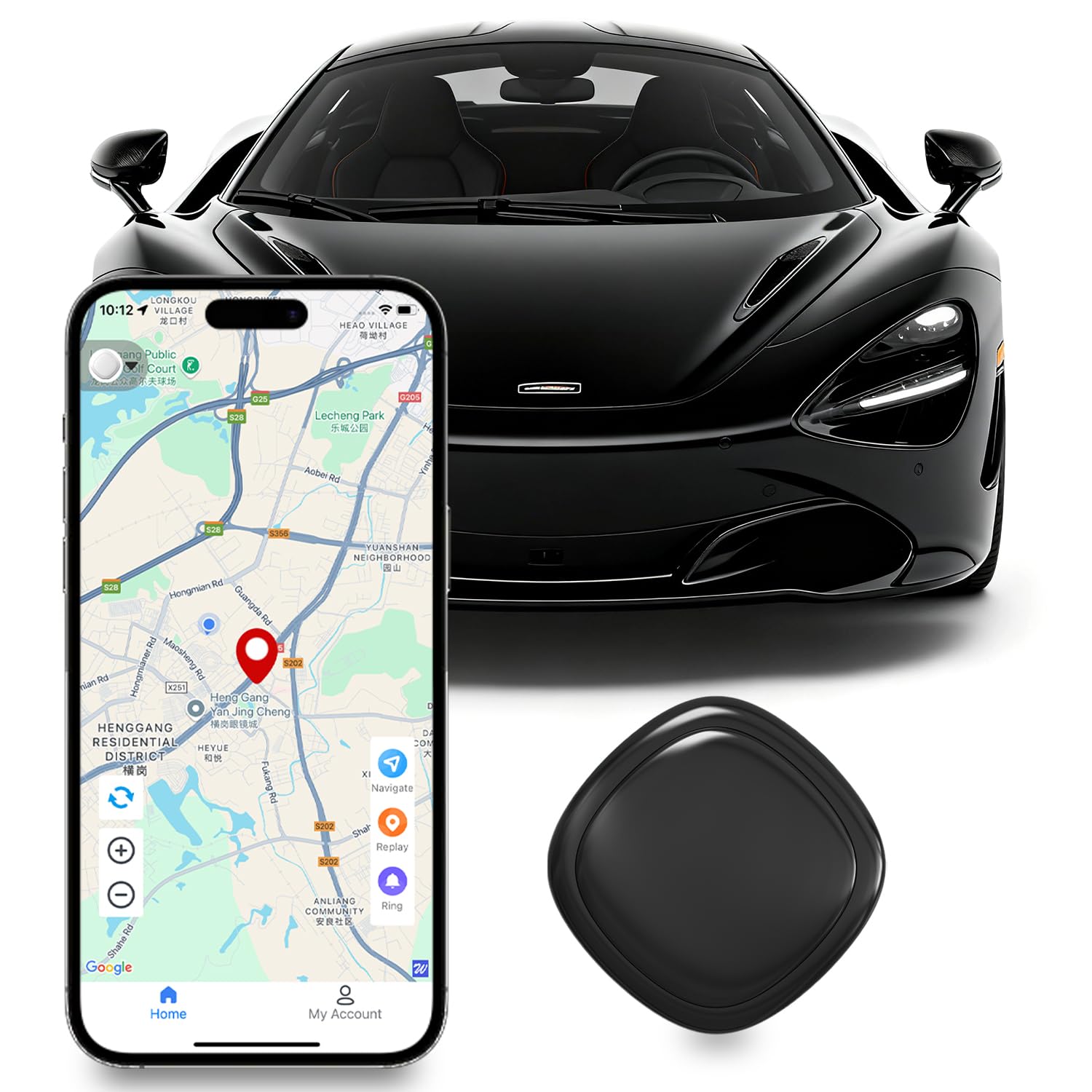 GPS Tracker for Vehicles, GPS Portable Magnetic Car GPS Tracking, Wide-Area Location GPS Tracker for Kids, Dogs, No Subscription Required/No Monthly Fee/No SIM Card Required