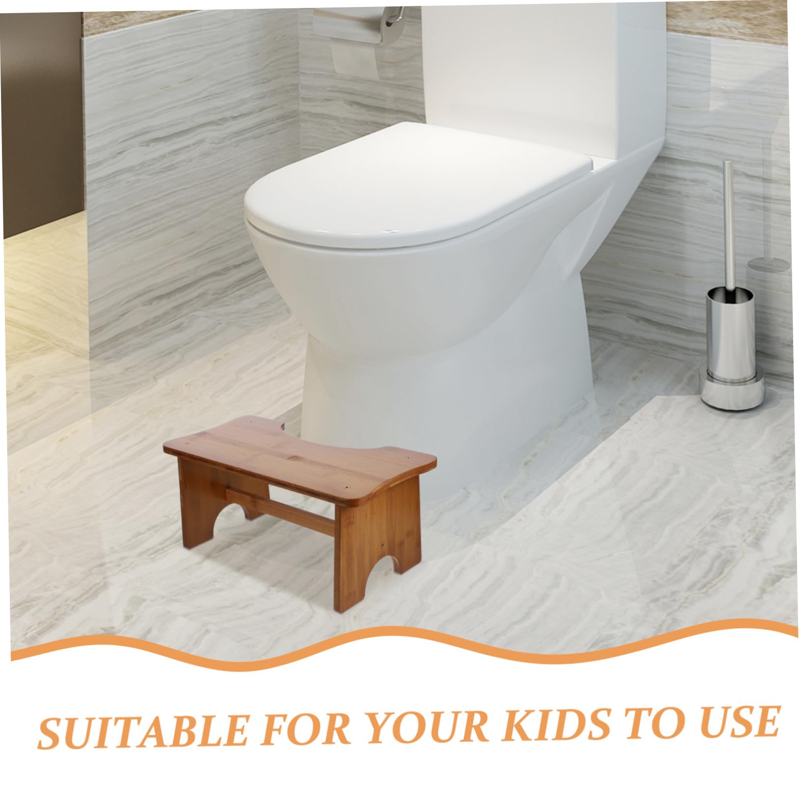 Taburete de Baño de Madera para Inodoro Infantil, Antideslizante
