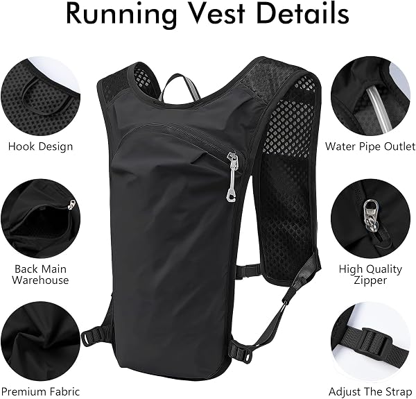 InfiniZer Running Vest For Men Women Lightweight Breathable Hydration Backpack Functional Reflective Running Vest For Cycling Hiking Marathon - 2
