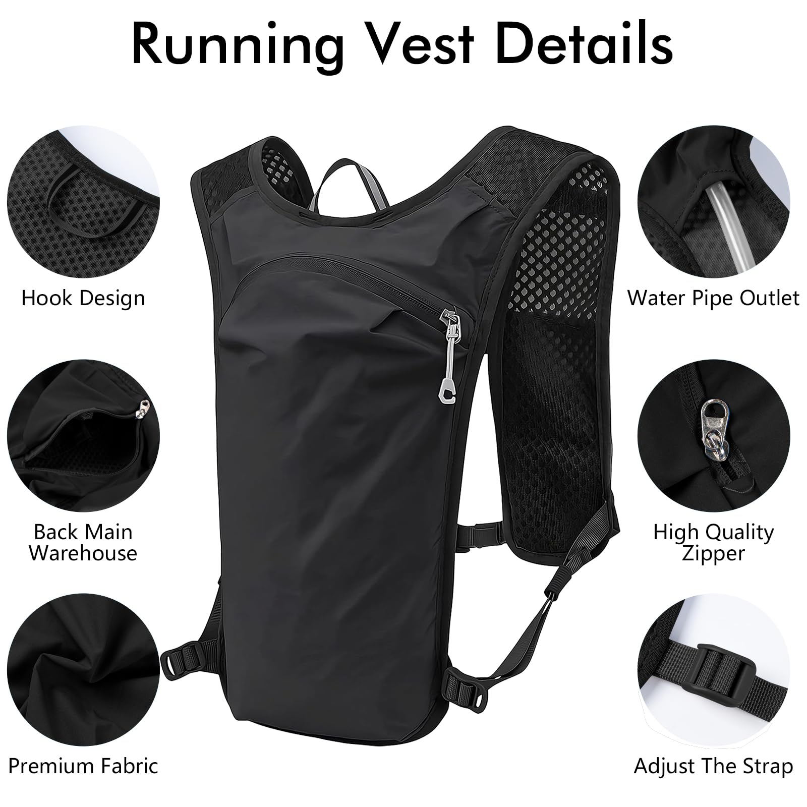 InfiniZer Running Vest For Men Women Lightweight Breathable Hydration Backpack Functional Reflective Running Vest For Cycling Hiking Marathon - 2