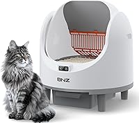 BNZ Self-Cleaning Automatic Cat Litter Box for Multiple Cats - Open Top, Safety Sensors, Large Capacity, White