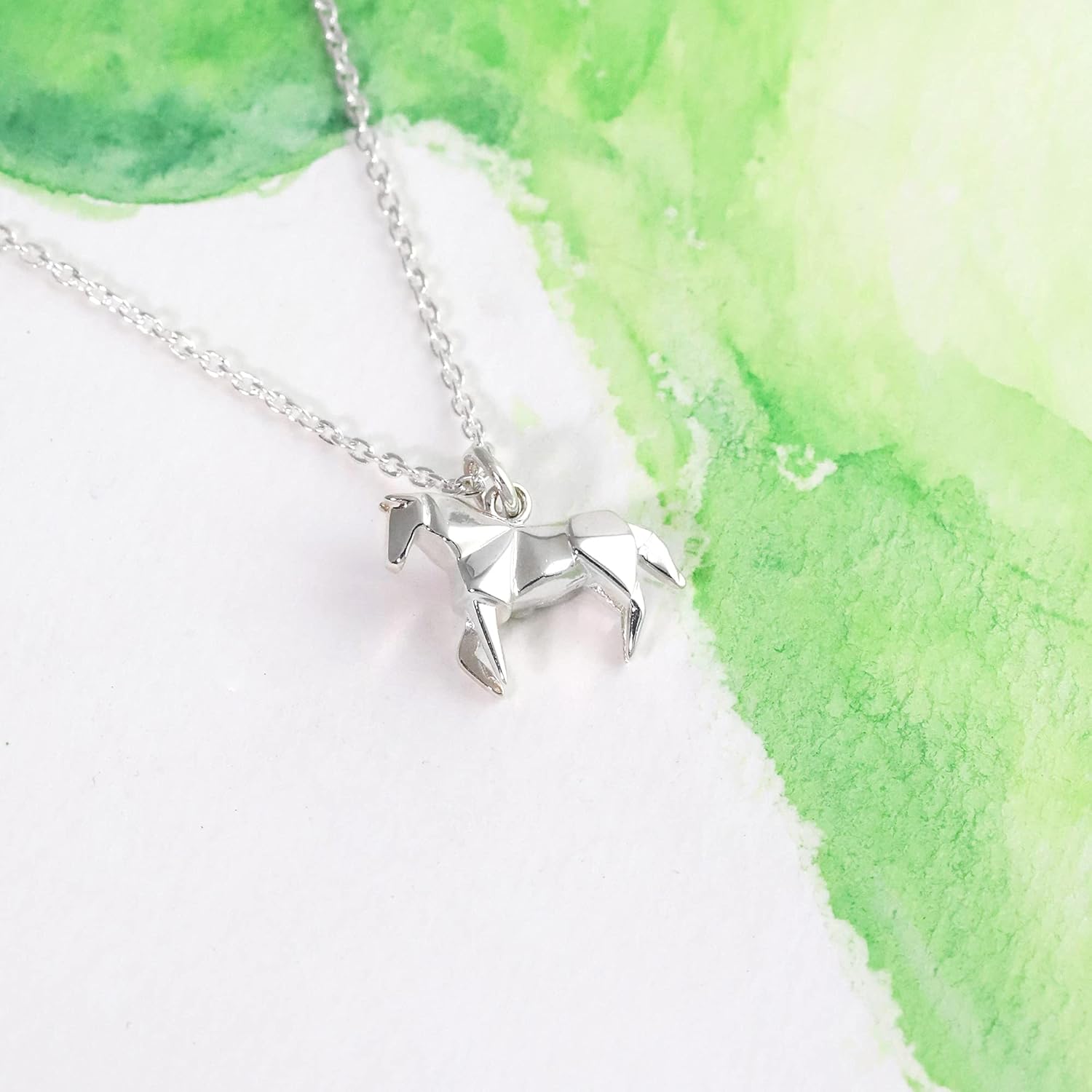 Boma Jewelry Sterling Silver Origami Horse Necklace, 18 Inches - Image 3