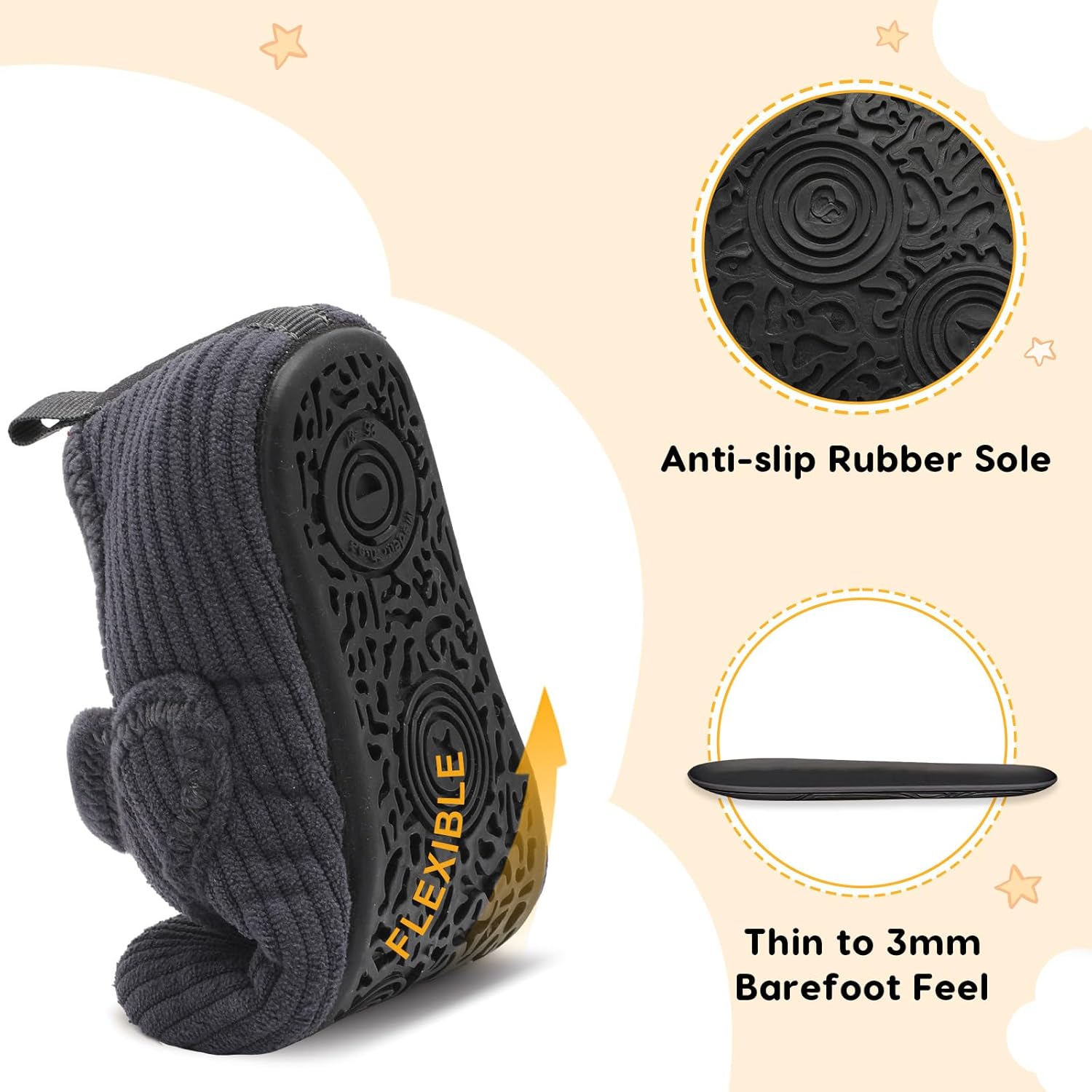 LeIsfIt Toddler Slippers Boys Girls House Shoes Soft Warm Kids House Slippers Slip on Cozy Bedroom Sock Shoes Non-slip Indoor Outdoor Slipper Shoe - Image 6