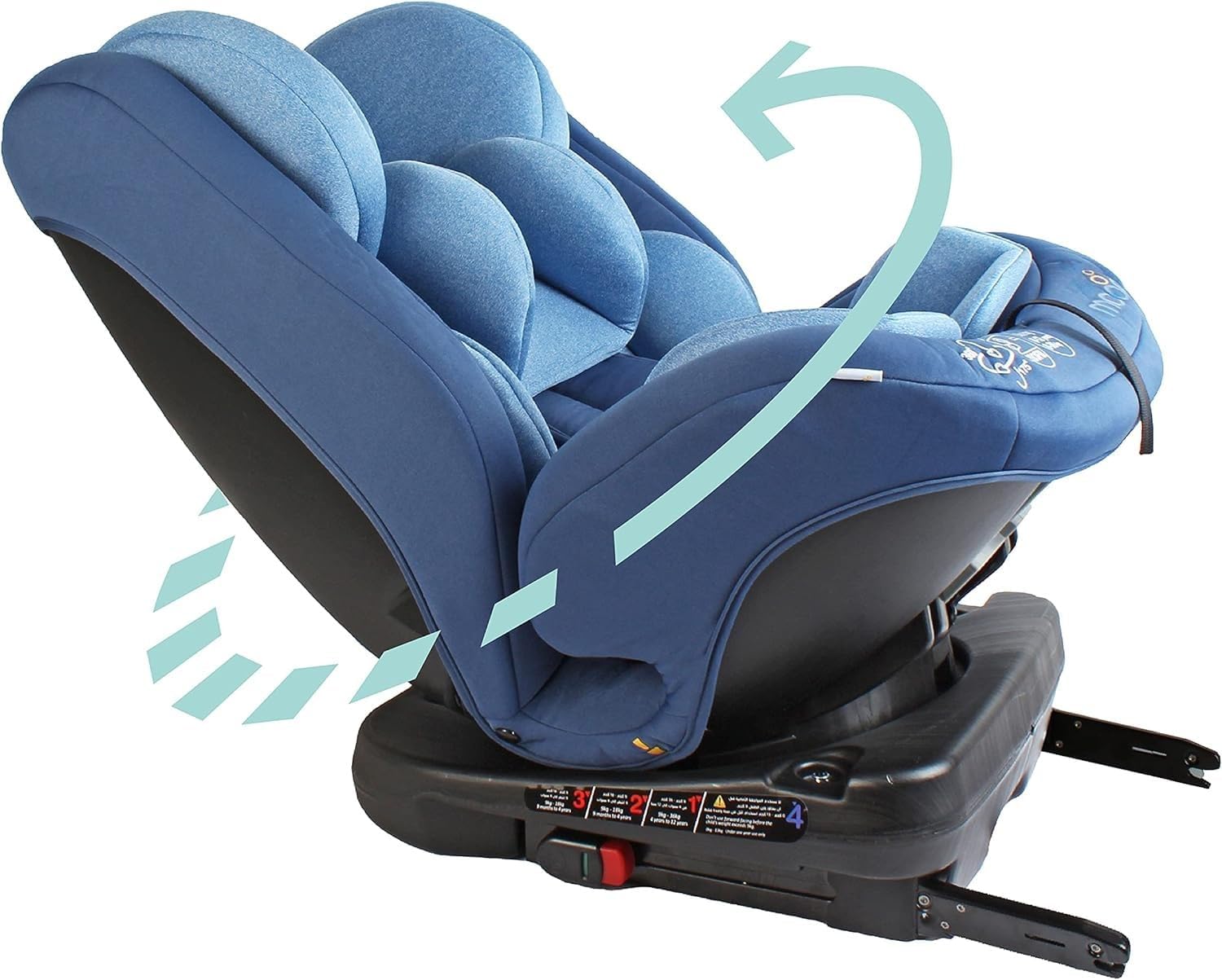The Moon Brand Rover Baby/Infant Travel Car Seat -Group 0+/1/2/3- 360° Rotating Car Seat , MultiStage , Reclining , Isofix -Rearward Facing(0M 12M)-Forward Facing (9M12 Yrs) – Blue