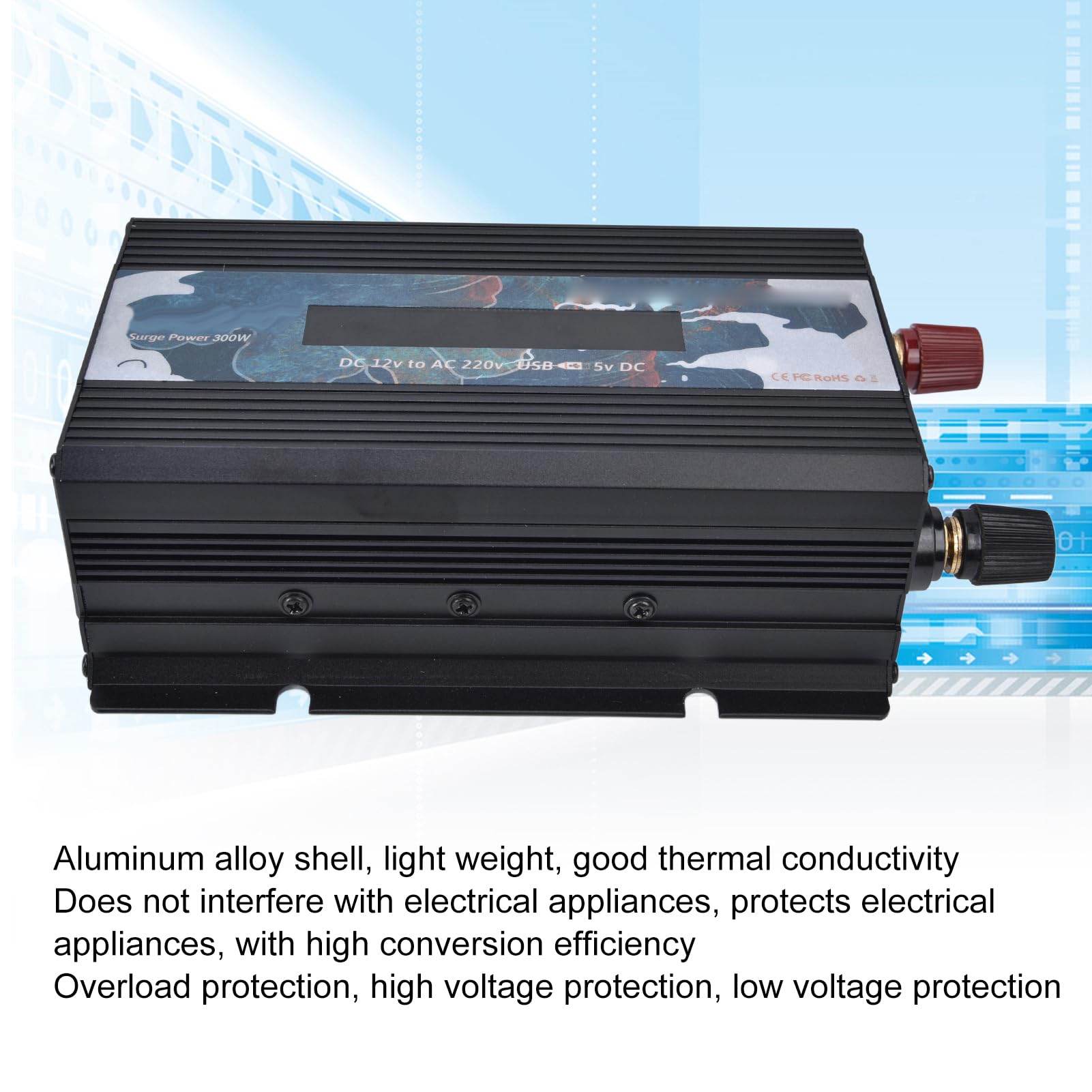 Przetwornica mocy czystej fali sinusoidalnej 3000 W, przetwornica DC 12 V do 220 V AC z zasilaczem samochodowym i konwerterem zasilania AC do domu, samochodu kempingowego, ciężarówki