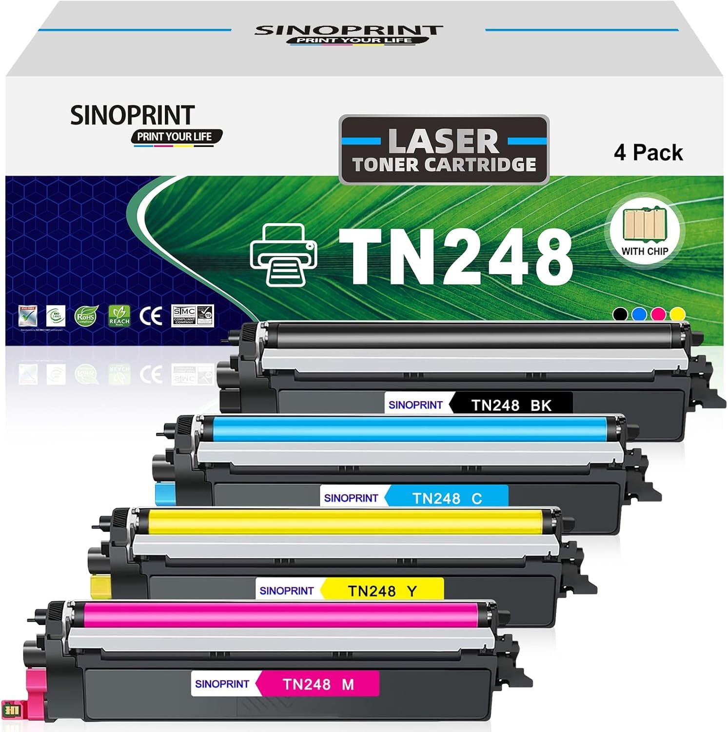 TN248 Toner Compatibili per Brother TN248 TN-248XL TN-248VAL TN-248CMYK Brother MFC-L3760CDW DCP-L3560CDW MFC-L3740CDWE HL-L3240CDW HL-L3220CWE DCP-L3520CDWE MFC-L8390CDW MFC-L8340CDW