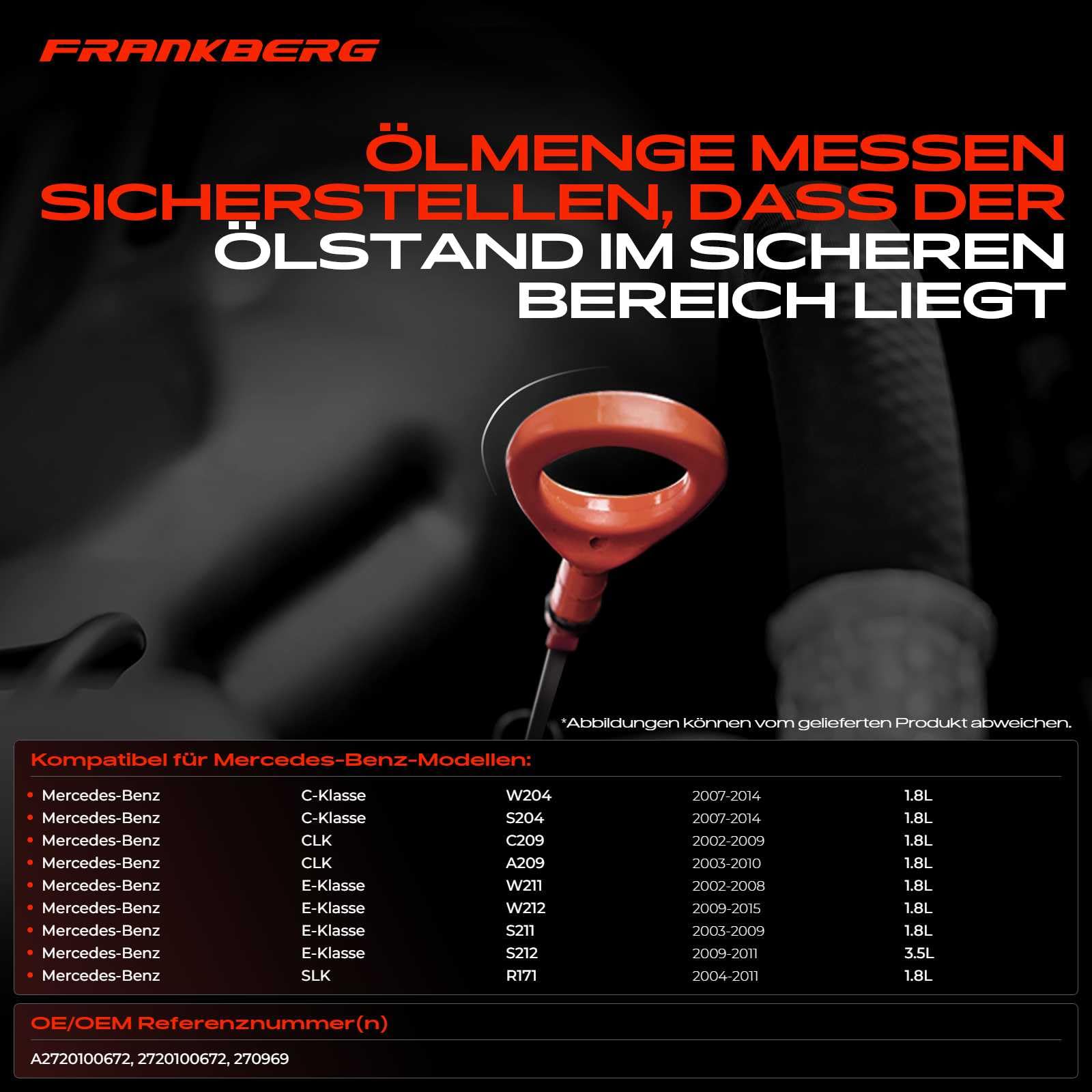 Frankberg Asta livello olio compatibile SLK R171 Classe E W211 S212 Classe C W204 CLK C209