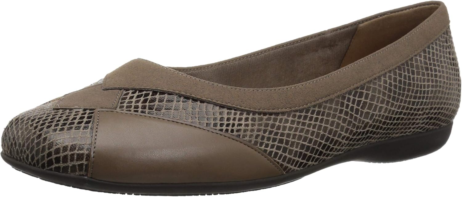 Trotters Women's Sharp Ballet Flat, 10.0 N US, dark taupe
