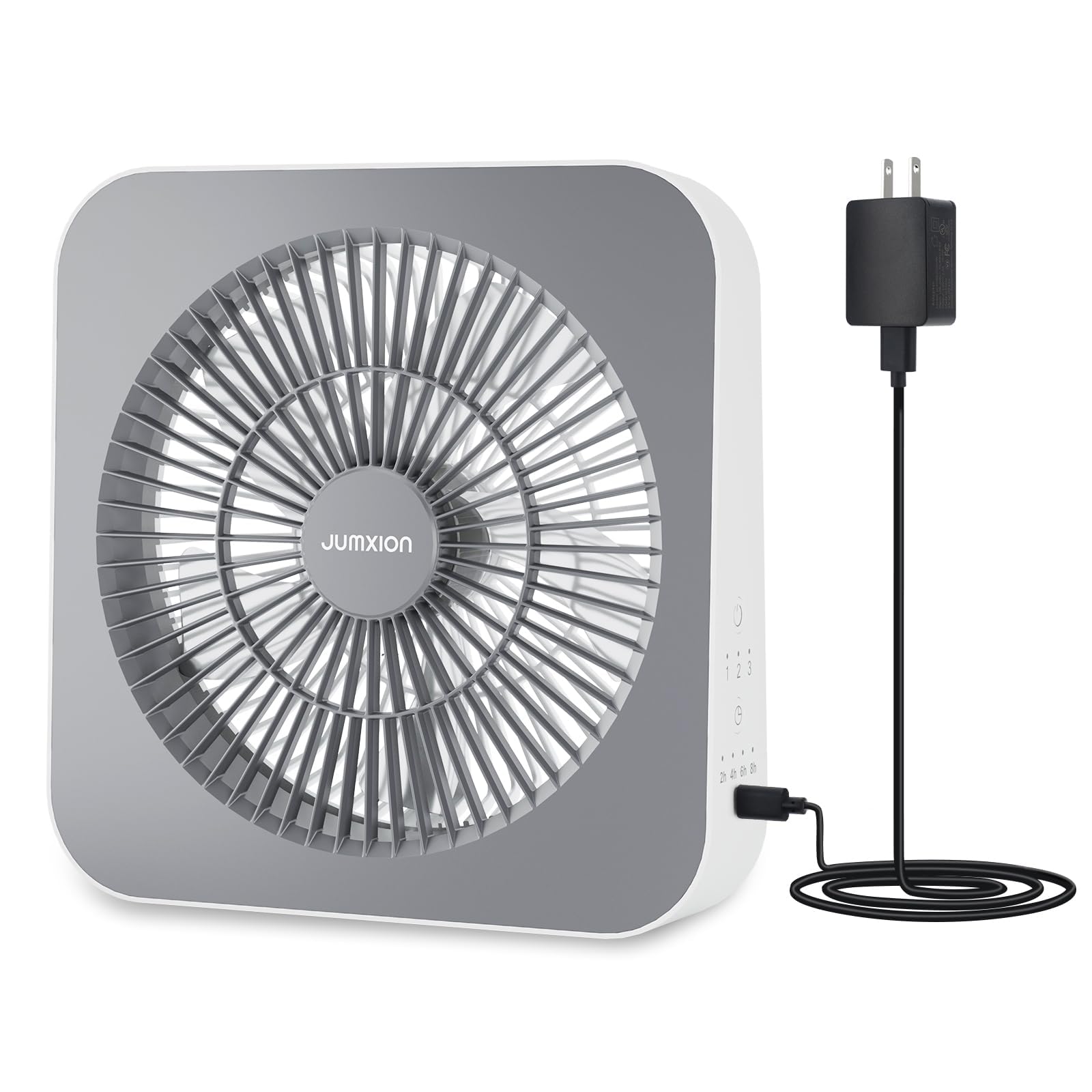 Ventilador de 10 pulgadas, ventilador de caja pequeña con 3 velocidades, ventilador de ventana silencioso alimentado por adaptador de CC para dormitorio, oficina, cocina, hogar, apartamento, caravana