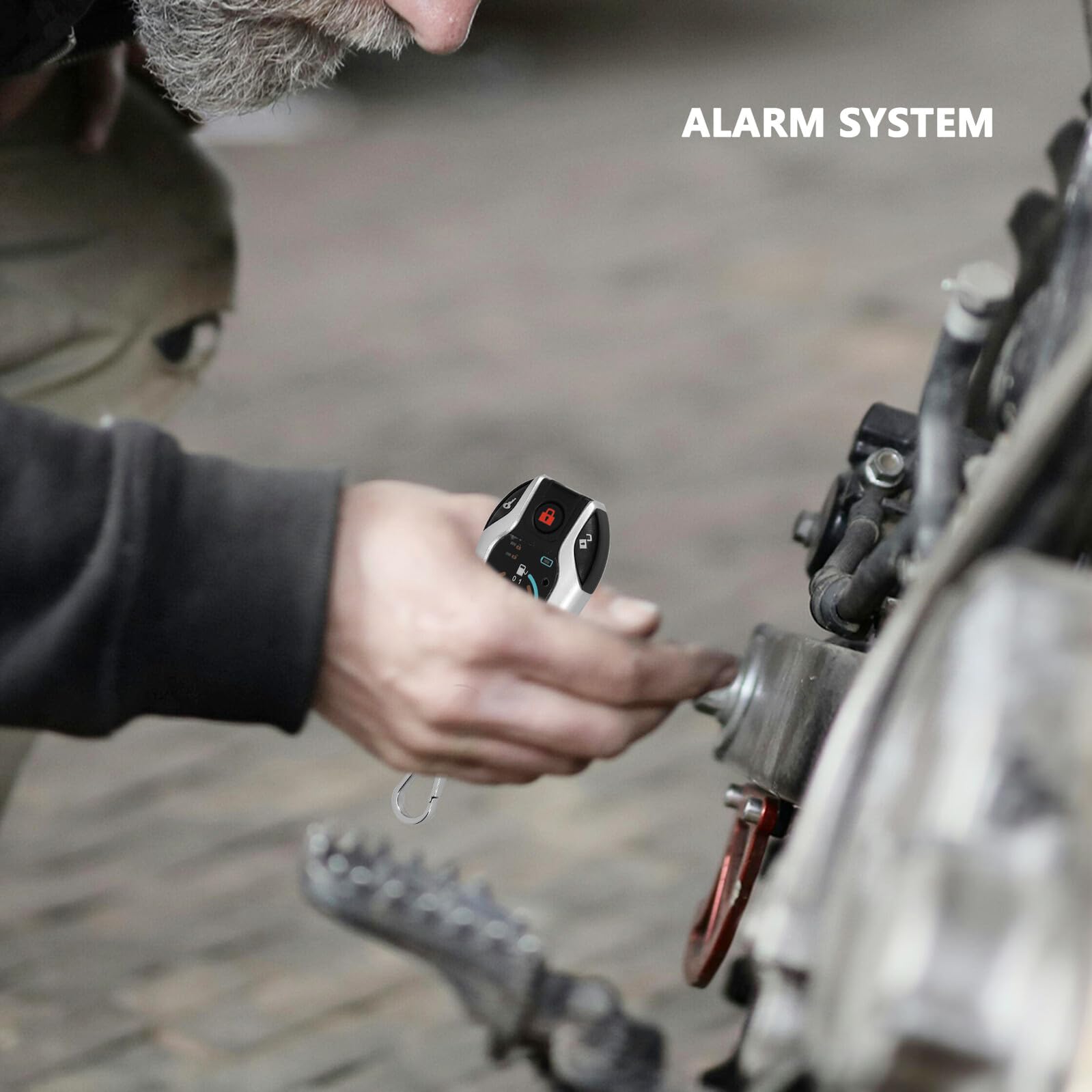 ORFOFE Kit Allarme Moto con Telecomando Dispositivo Antifurto Resistente alle Intemperie con Avviamento e Spegnimento Remoto Compatibile con Vari Modelli per Sicurezza e Localizzazione